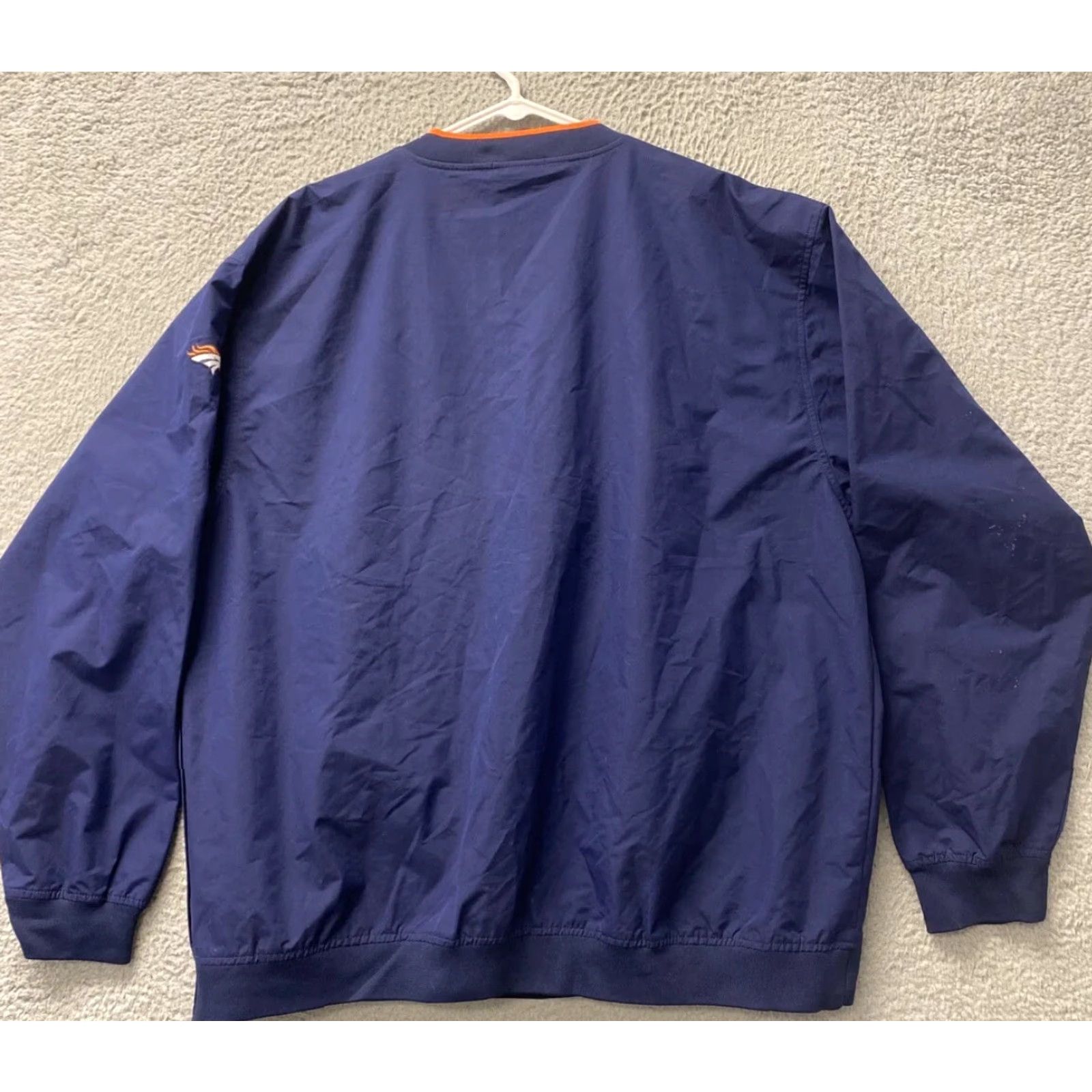 NFL NFL Mens 2XL Long Sleeve Loose Fit V Neck Pull Over Sweatshirt Navy/ 102/36 Size US XL / EU 56 / 4 - 7 Thumbnail
