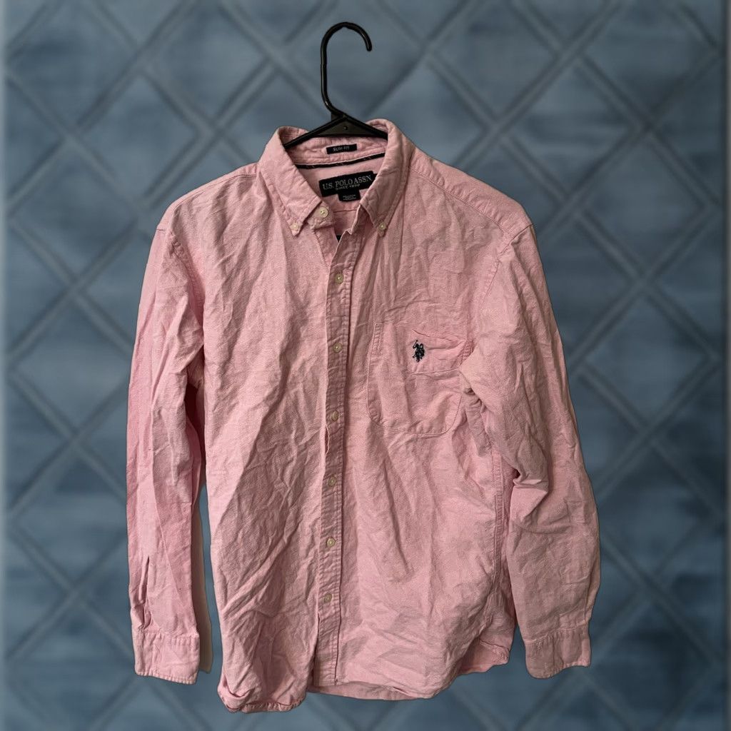 Vintage U.S Polo Assn Slim Fit Stretch Long Sleeve Button Down Shirt Mens Pink Size S Size US S / EU 44-46 / 1 - 1 Thumbnail