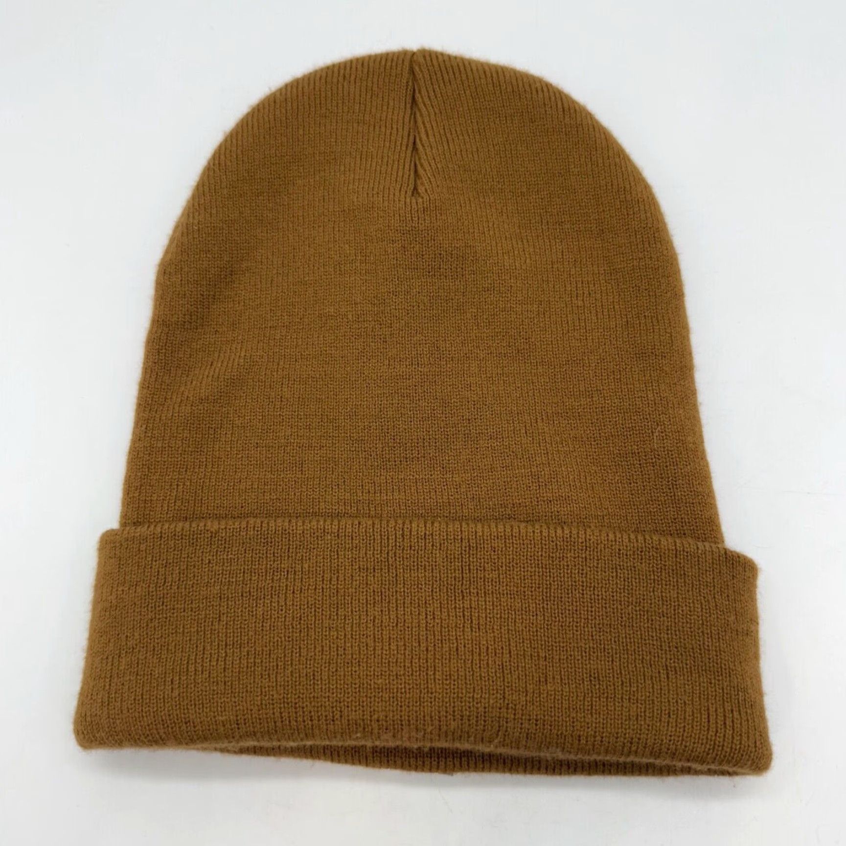 Carhartt Carhartt Mens Beanie Hat Tan Acrylic Knit One Size Cap Logo Fold Over Size ONE SIZE - 7 Thumbnail