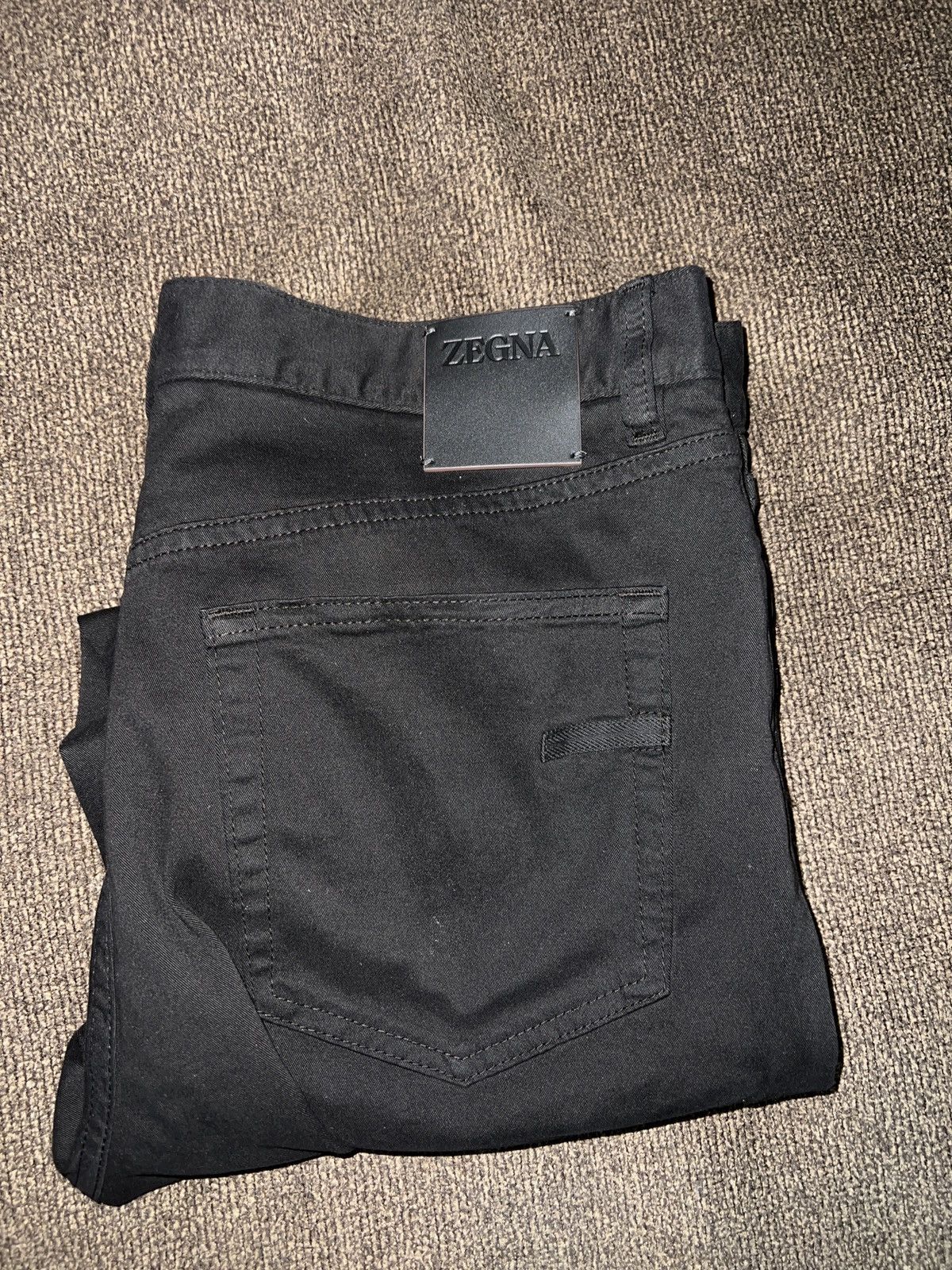 Other × Z Zegna BLACK STRETCH COTTON ROCCIA JEANS Size US 33 - 7 Thumbnail