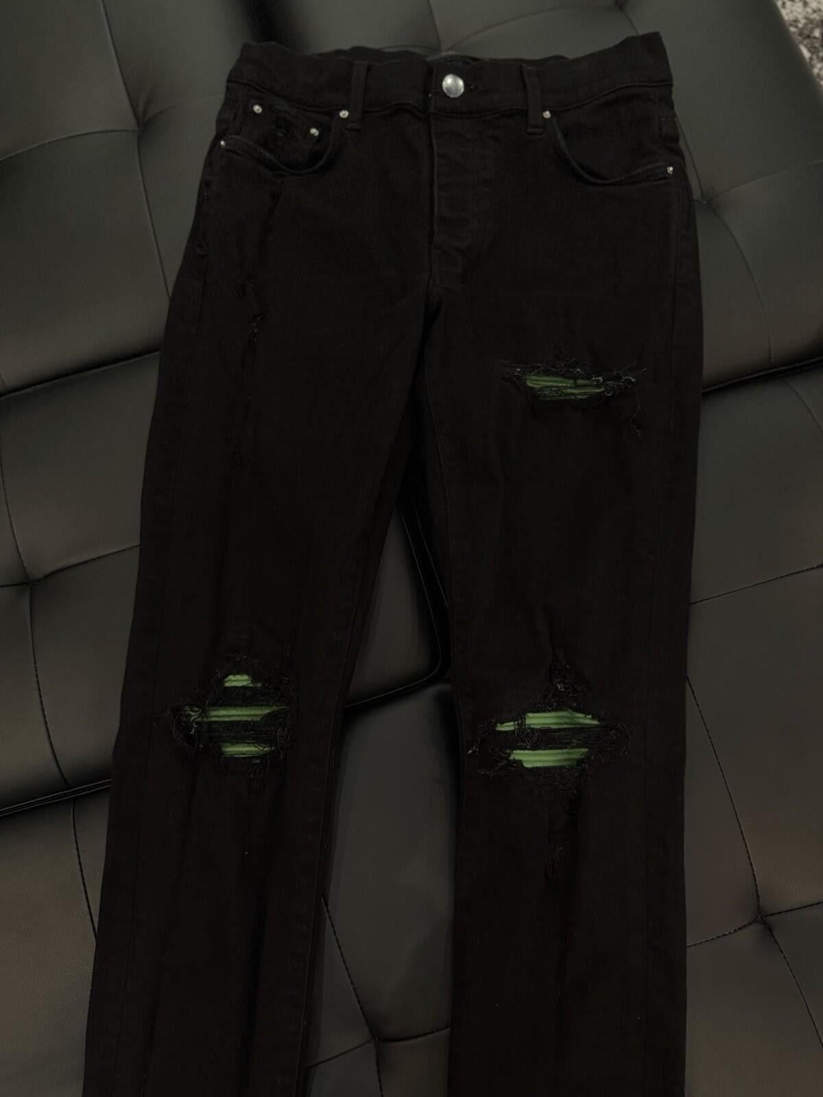 Amiri Size 30 - Amiri Black MX1 Green Patch Jeans 100% Authentic Size US 30 / EU 46 - 1 Thumbnail