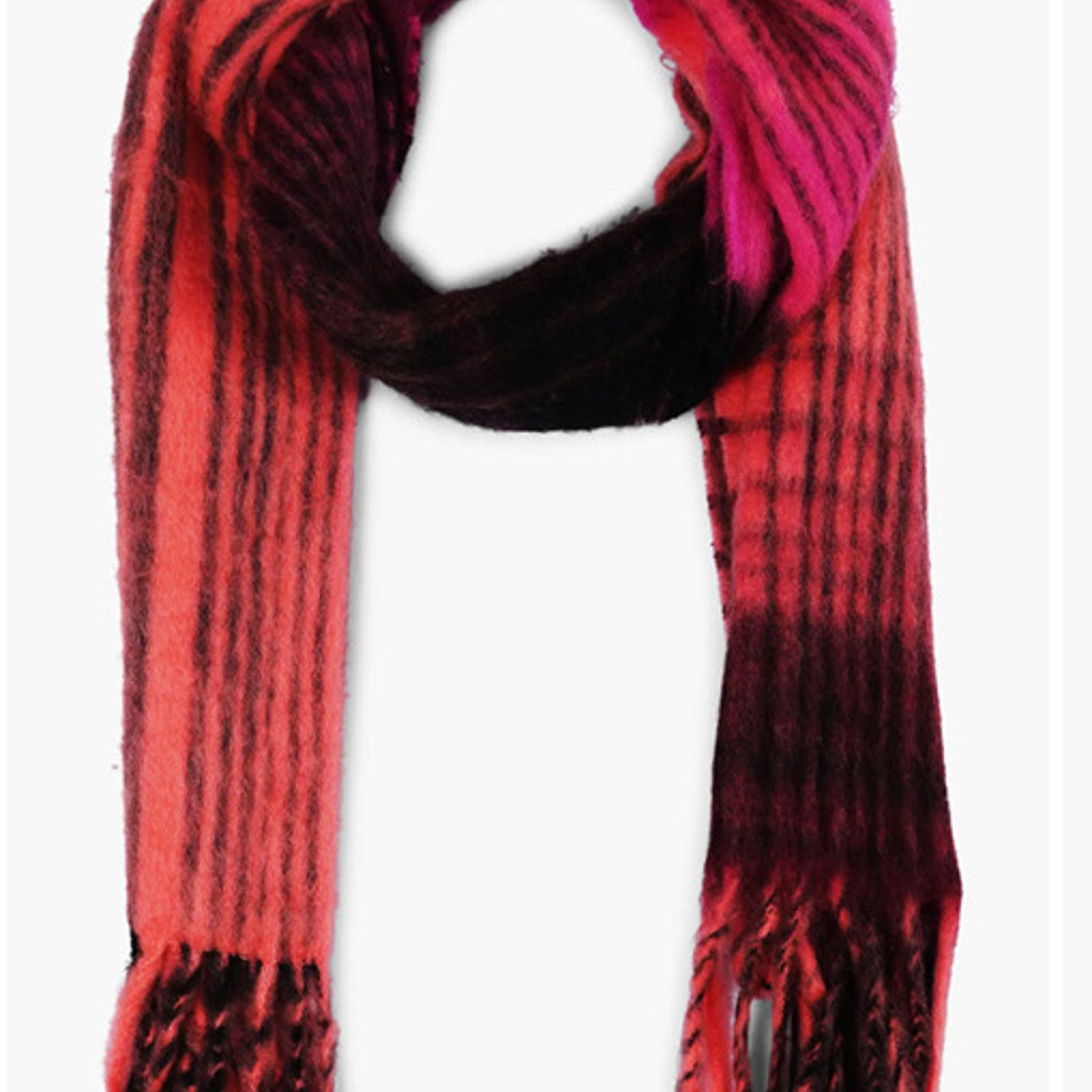 Frye Plaid Brushed Fringe Scarf Size ONE SIZE - 2 Thumbnail