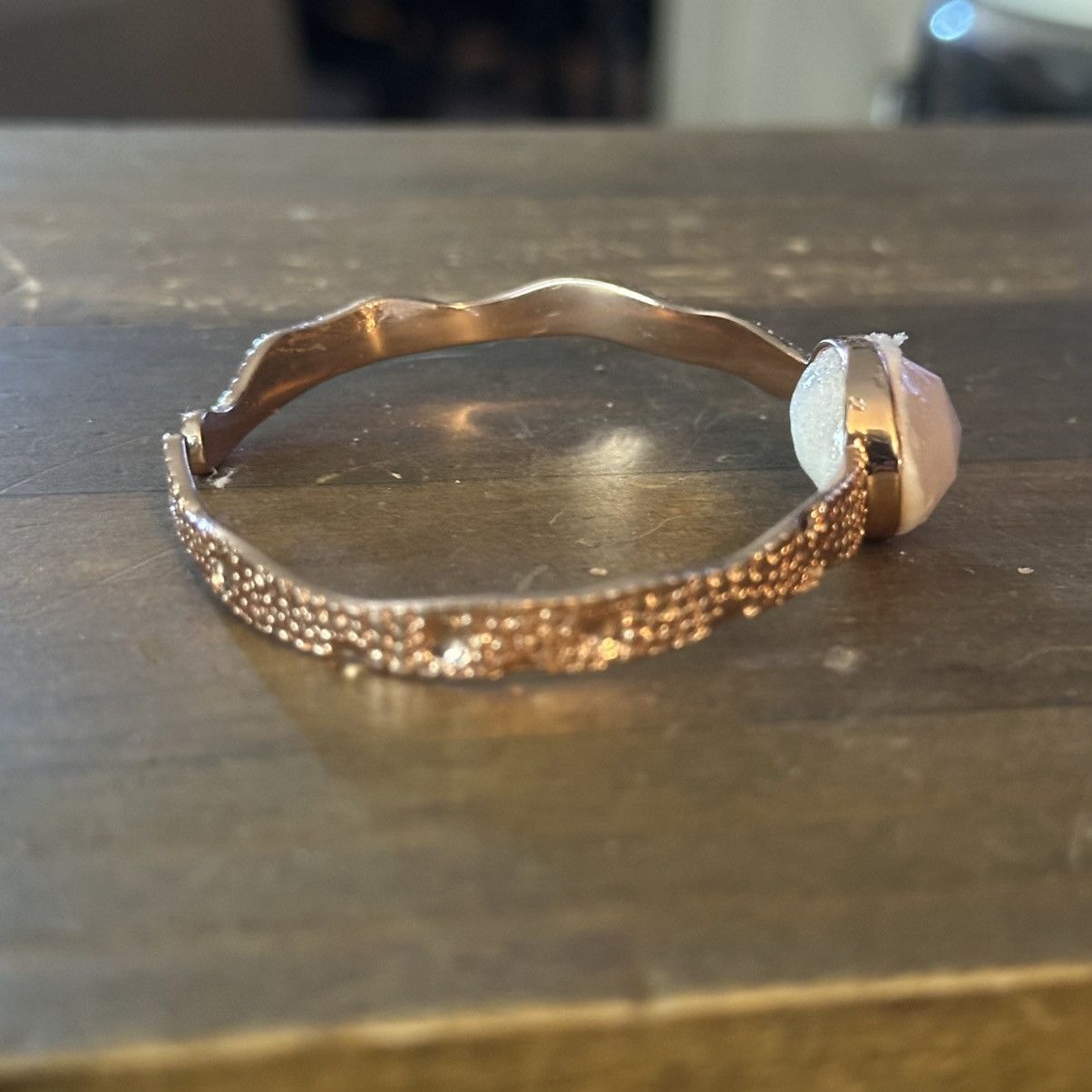 Other Rose gold rose quartz cuff bangle bracelet Size ONE SIZE - 7 Thumbnail