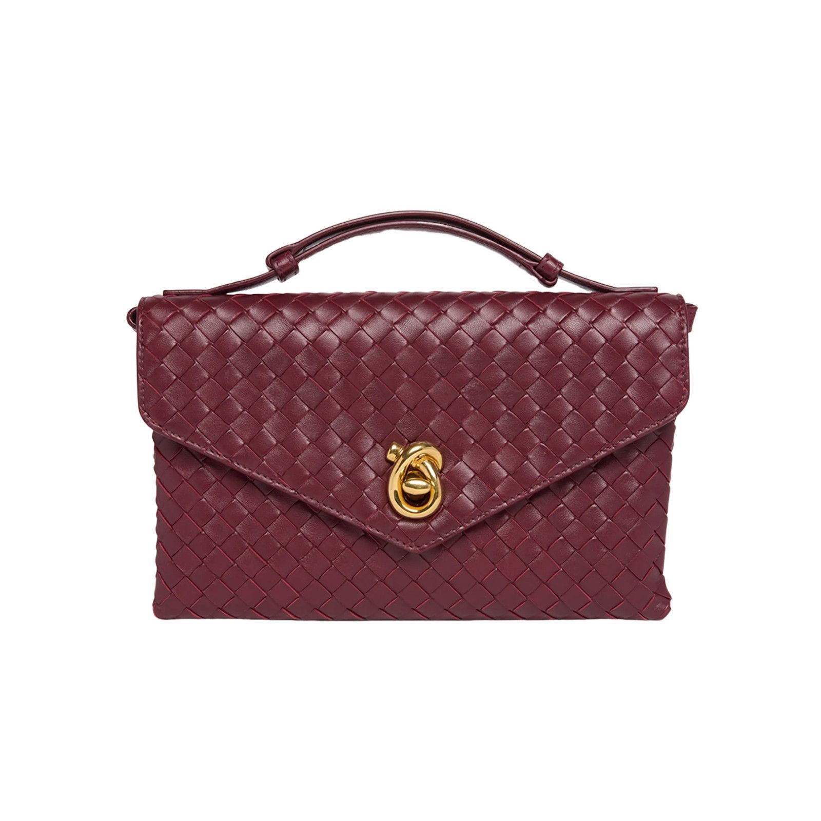 Bottega Veneta BOTTEGA VENETA Knot Lock $3500 Barolo Leather Crossbody Bag Size ONE SIZE - 1 Thumbnail