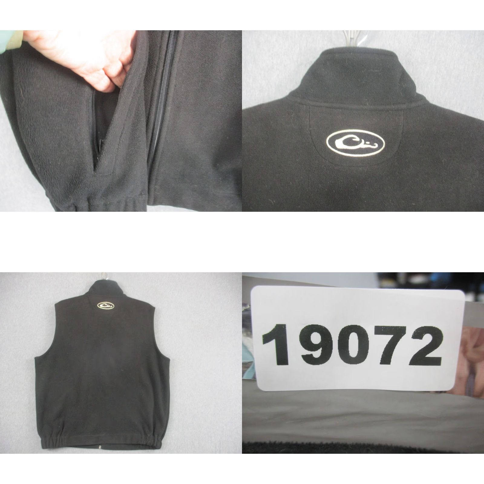 Vintage Drake Vest Mens Large Black Fleece Full Zip Hunting Pockets Outdoor Magnattach Pockets Zip Front Stand-Up Collar Quilted Polyester Lining Black Solid Size US L / EU 52-54 / 3 - 8 Thumbnail