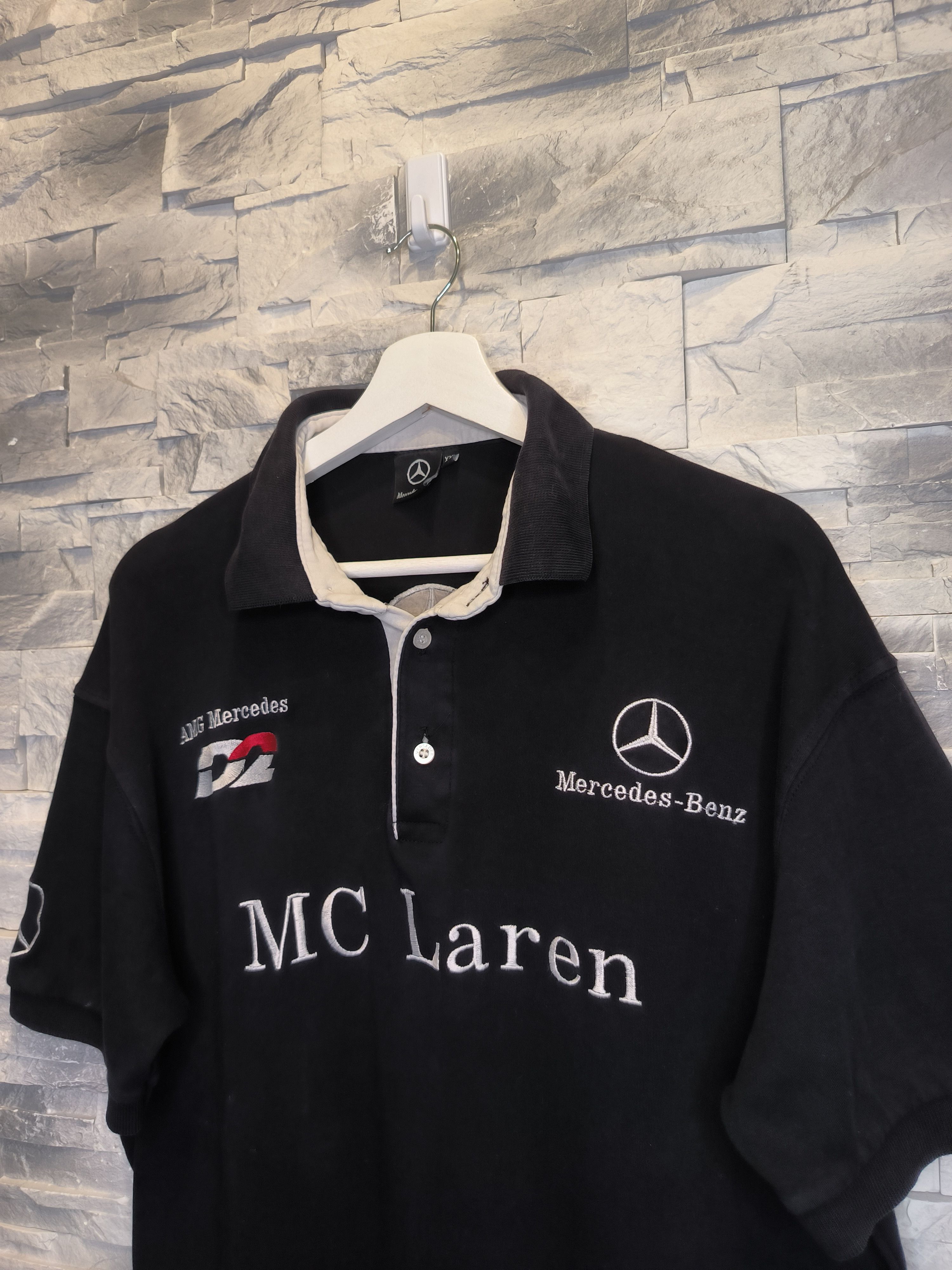 Mercedes-Benz Vintage Mercedes-Benz McLaren Polo Shirt Black Racing Size US L / EU 52-54 / 3 - 2 Thumbnail