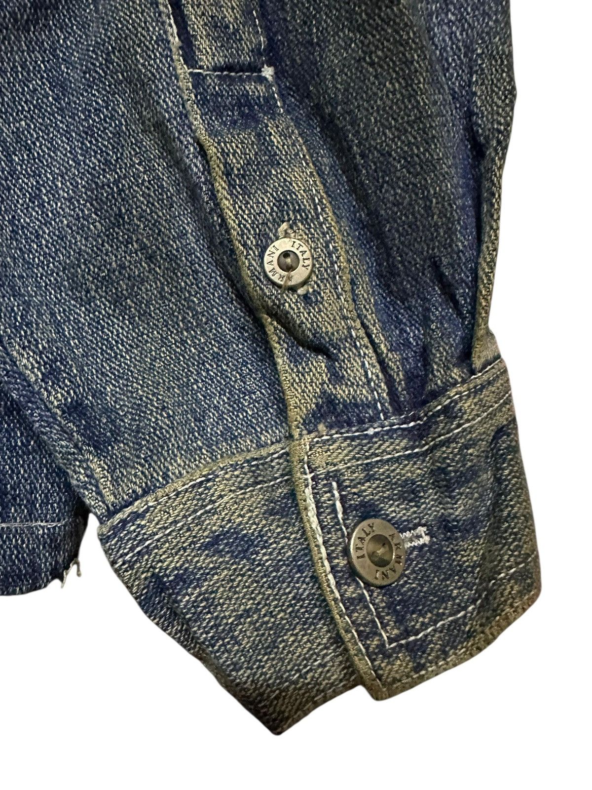 Emporio Armani × Giorgio Armani × Vintage Vtg🔥Armani Jeans Giorgio Armani Milano Denim Button Up Shirt Size US XL / EU 56 / 4 - 7 Thumbnail