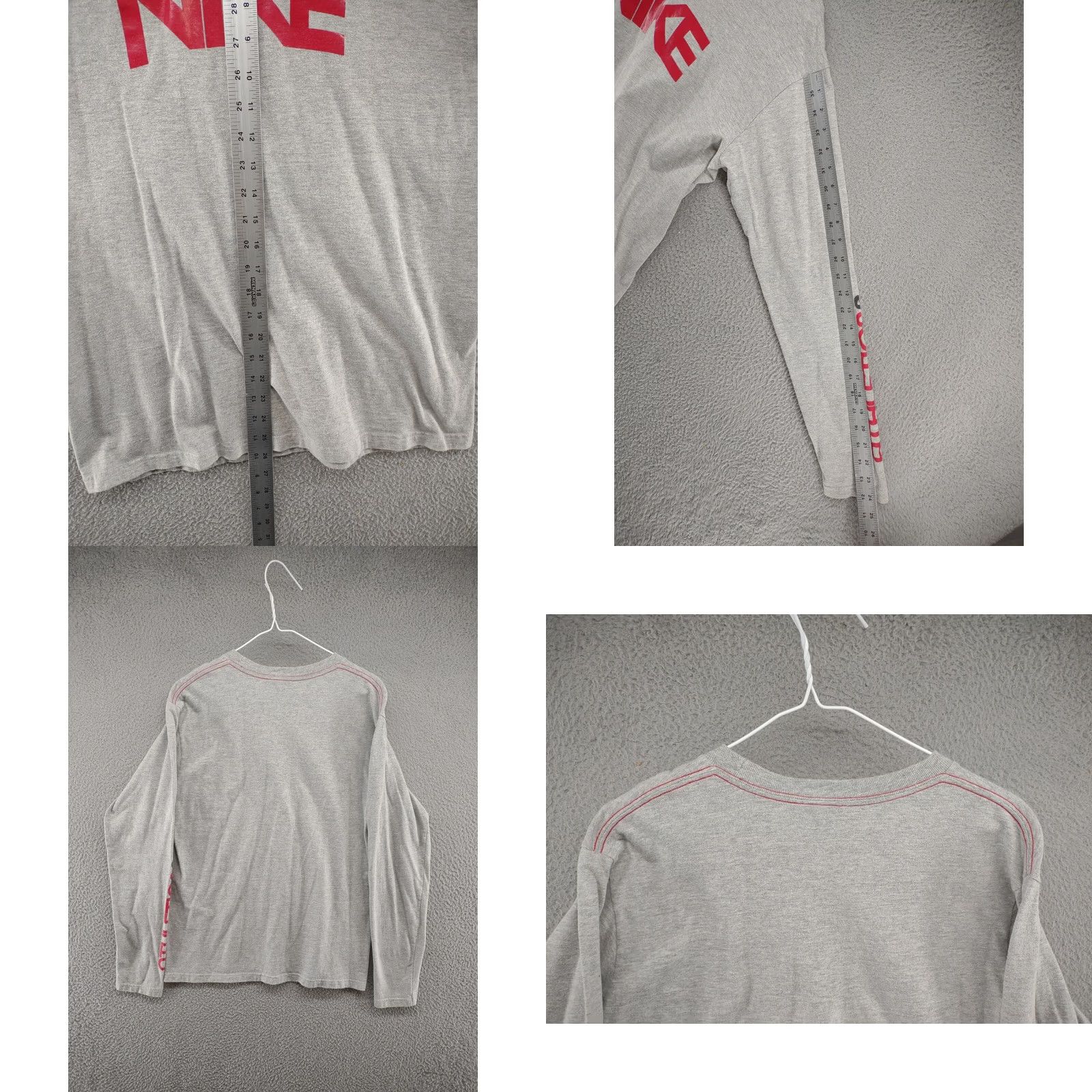 Nike Vintage Nike Athletics Spell Out Long Sleeve Shirt M Mens Gray 90s Sports Nike Center Swoosh Crew Neck Cotton Regular Size M Size US M / EU 48-50 / 2 - 8 Thumbnail