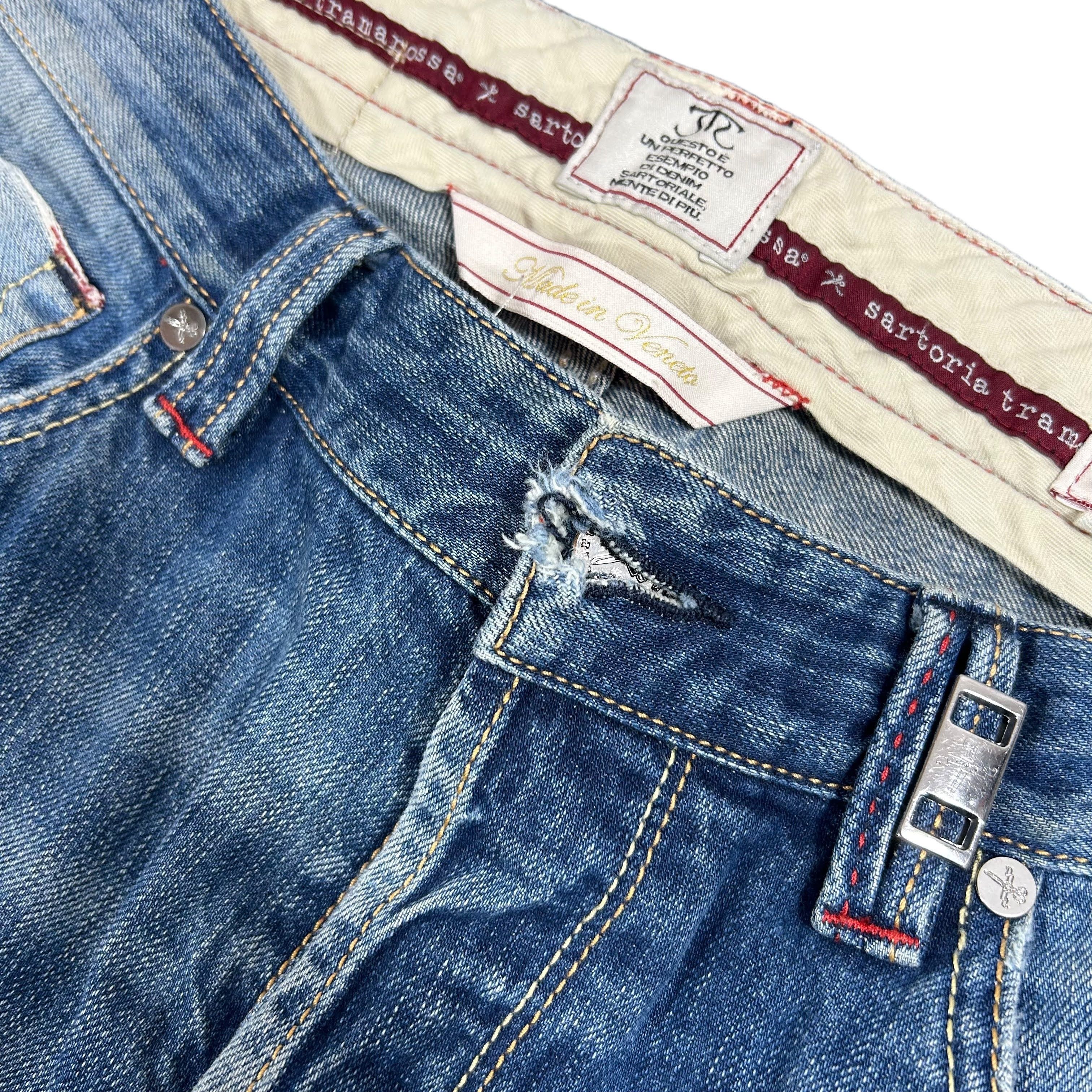 Other Sartoria Tramarossa Washed Blue Ripped Selvedge Jeans Sz 31 Size US 31 - 9 Thumbnail