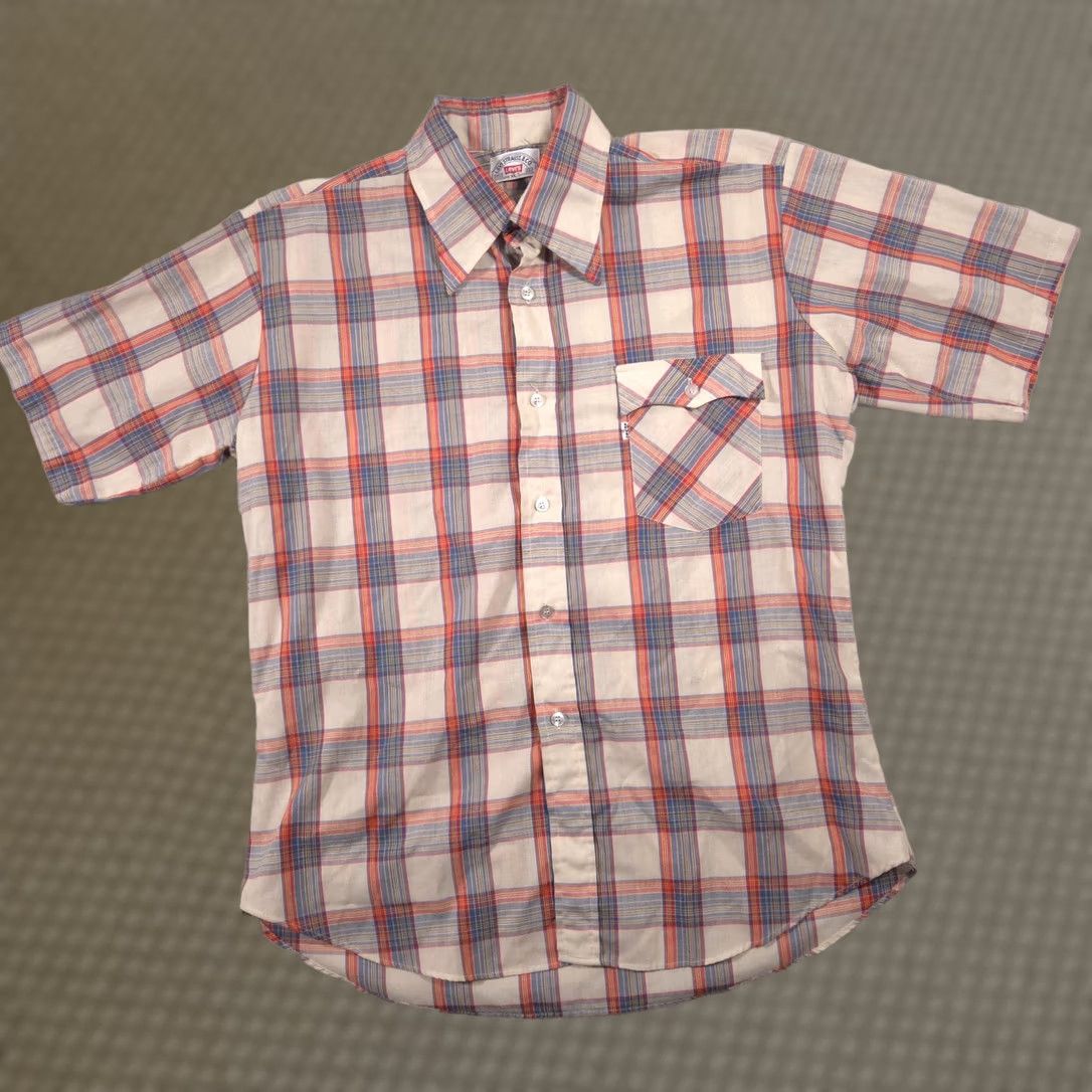 Levi's Levi's Shirt Mens XL Beige Plaid Button Front Short Sleeve Casual Summer Womens? Mens Size US XL / EU 56 / 4 - 1 Thumbnail