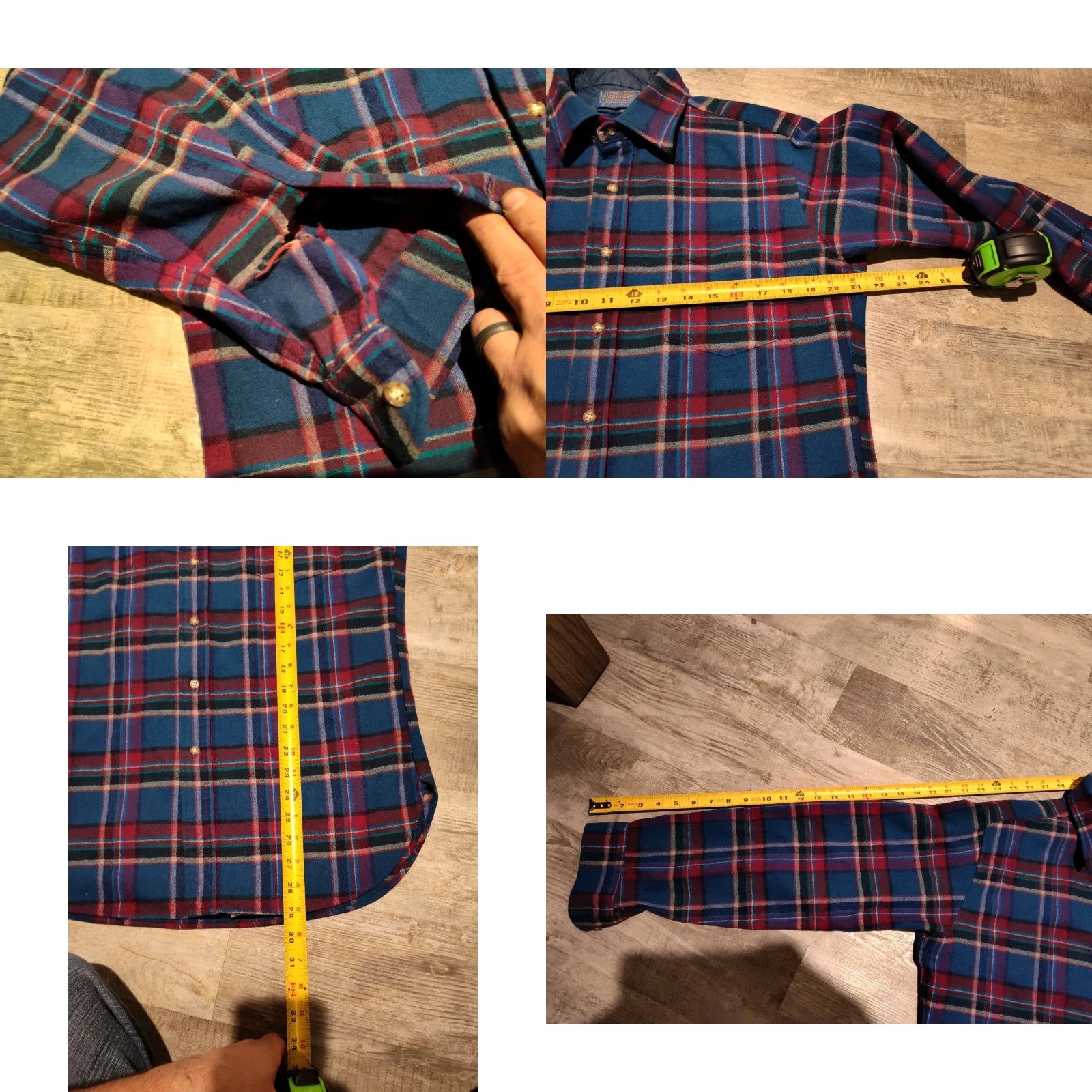 Pendleton VINTAGE Pendleton Wool Flannel Fireside Shirt Mens M Blue Plaid 60s 70s USA Made Authentic 70s Theme Mens Size US M / EU 48-50 / 2 - 8 Thumbnail