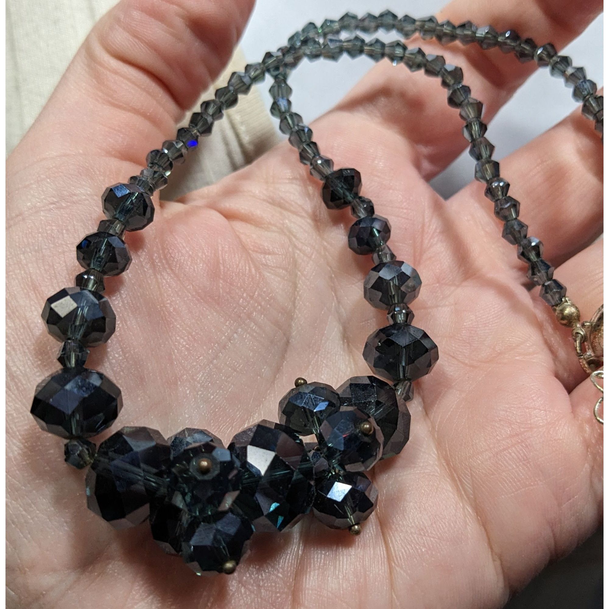 Handmade Elegant Midnight Blue Crystal Cluster Necklace Handcrafted F Size ONE SIZE - 3 Thumbnail