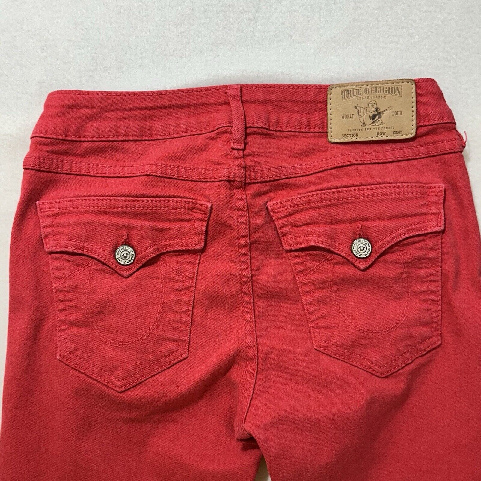 True Religion True Religion 26 Red Mid Rise Skinny Jeans 27" Inseam Size 27" / US 4 / IT 40 - 9 Thumbnail