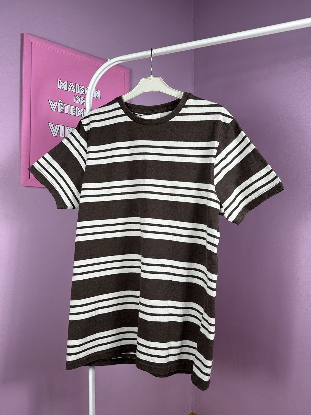 Folk Folk Stripped T Shirt Classic Tee Brown Cotton Short Sleeve Size US M / EU 48-50 / 2 - 1 Thumbnail