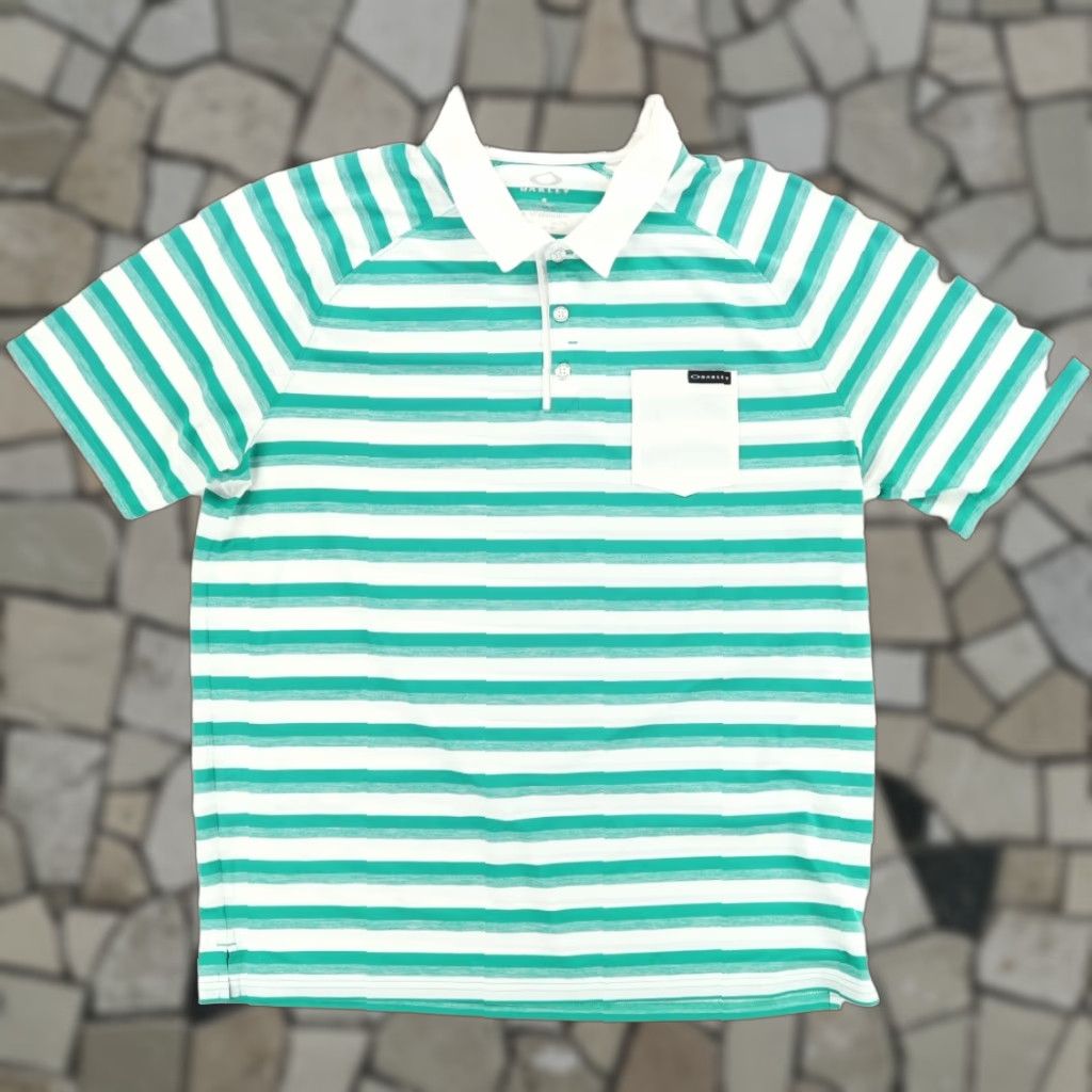 Oakley Oakley Hydrolix Polyester Striped Polo Shirt Green Men's XL Size US XL / EU 56 / 4 - 1 Thumbnail
