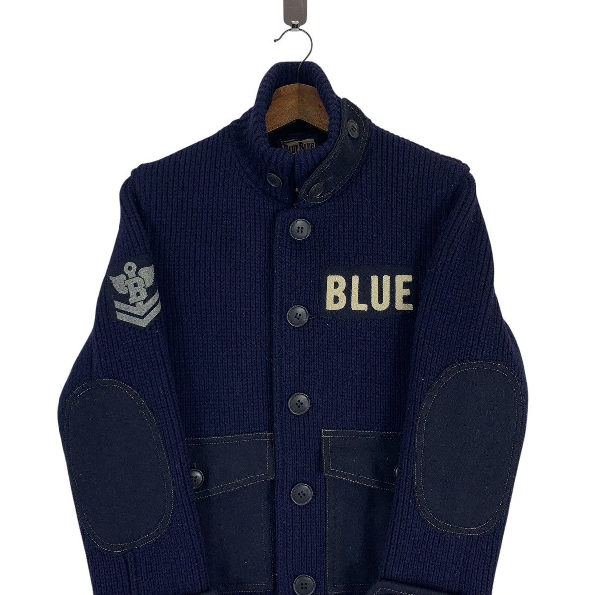 Blue Blue Japan 🔥🔥BLUE BLUE JAPAN MILITARY CABLE KNITTED JACKET Size US M / EU 48-50 / 2 - 3 Thumbnail