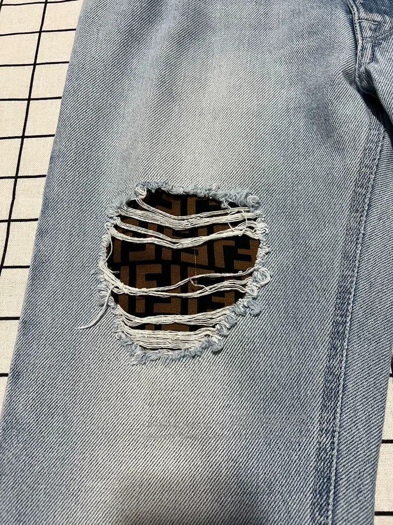 Fendi Fendi Blue Faded Denim Pants with Old Logo Size US 31 - 4 Thumbnail