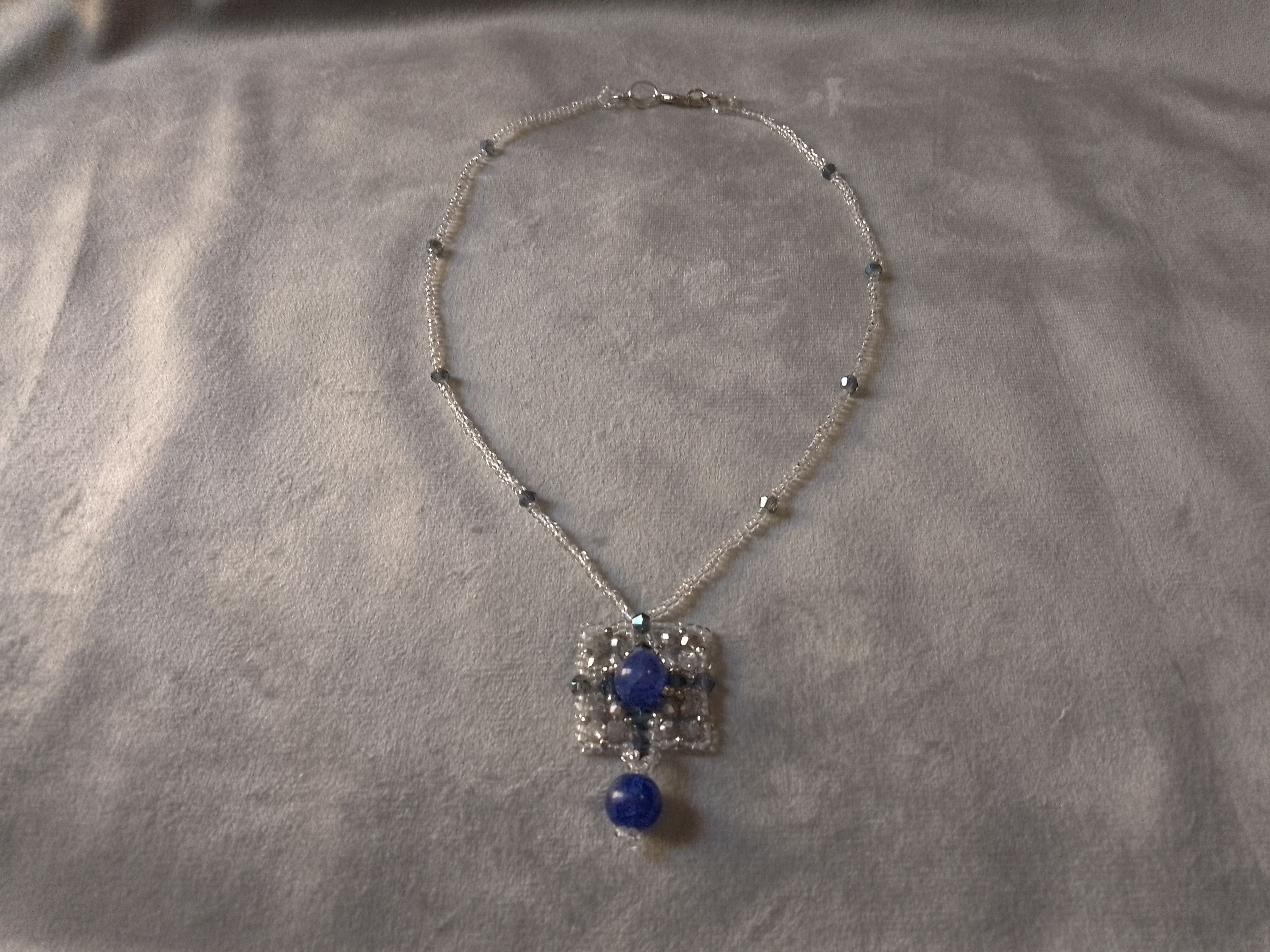 Handmade Necklace with pendant Blue Sodalite natural gemstones Size ONE SIZE - 9 Thumbnail