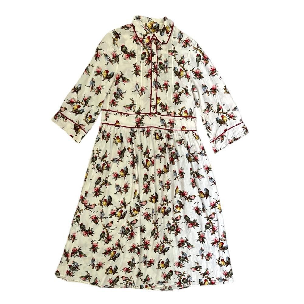 Baum und Pferdgarten RARE Baum und Pferdgarten Dandy Bird Button Up Midi Dress Size S / US 4 / IT 40 - 2 Thumbnail