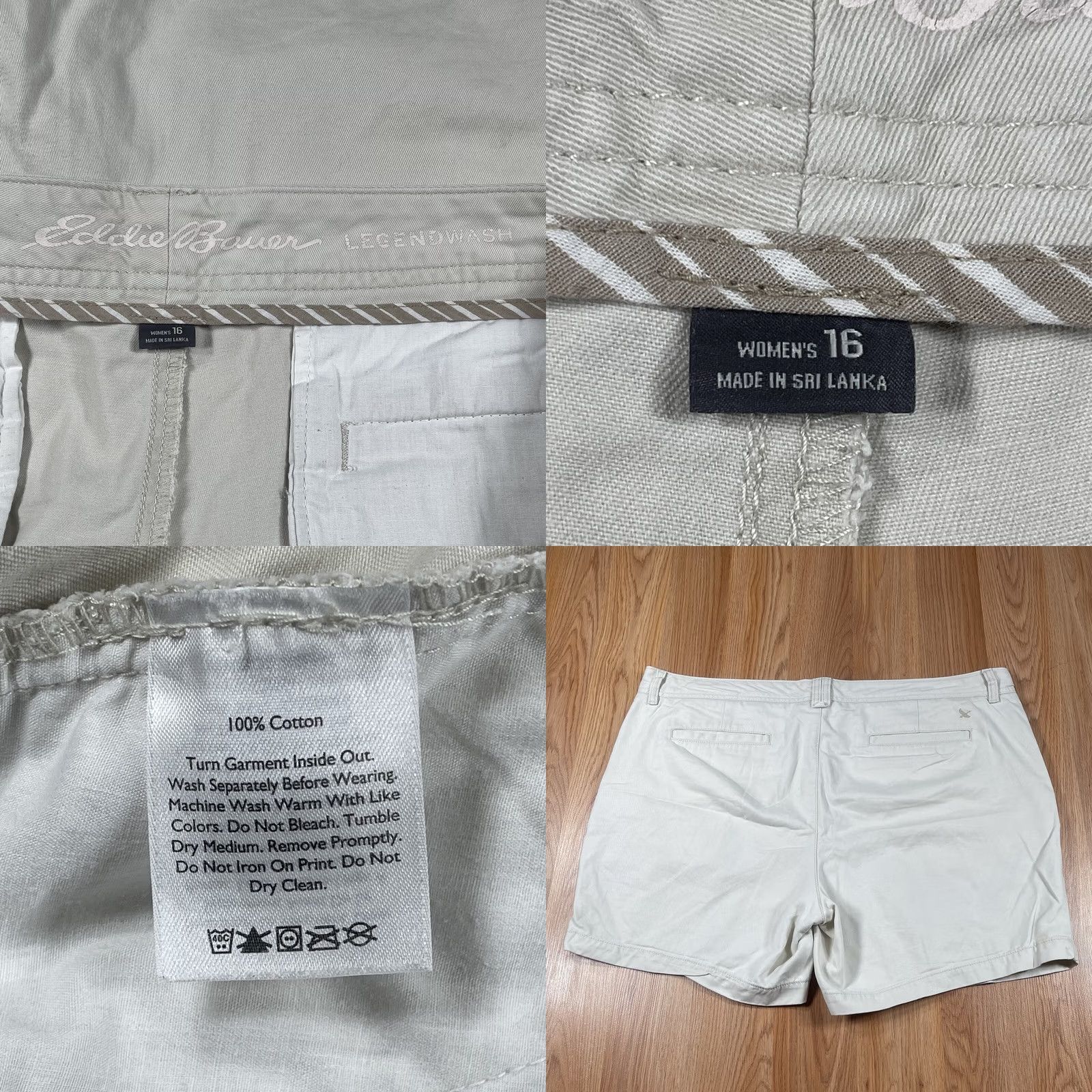 Eddie Bauer VINTAGE Eddie Bauer Shorts Womens 16 Beige LegendWash Chino Flat Front Khaki Slacks Size 38" / US 16 / IT 52 - 8 Thumbnail
