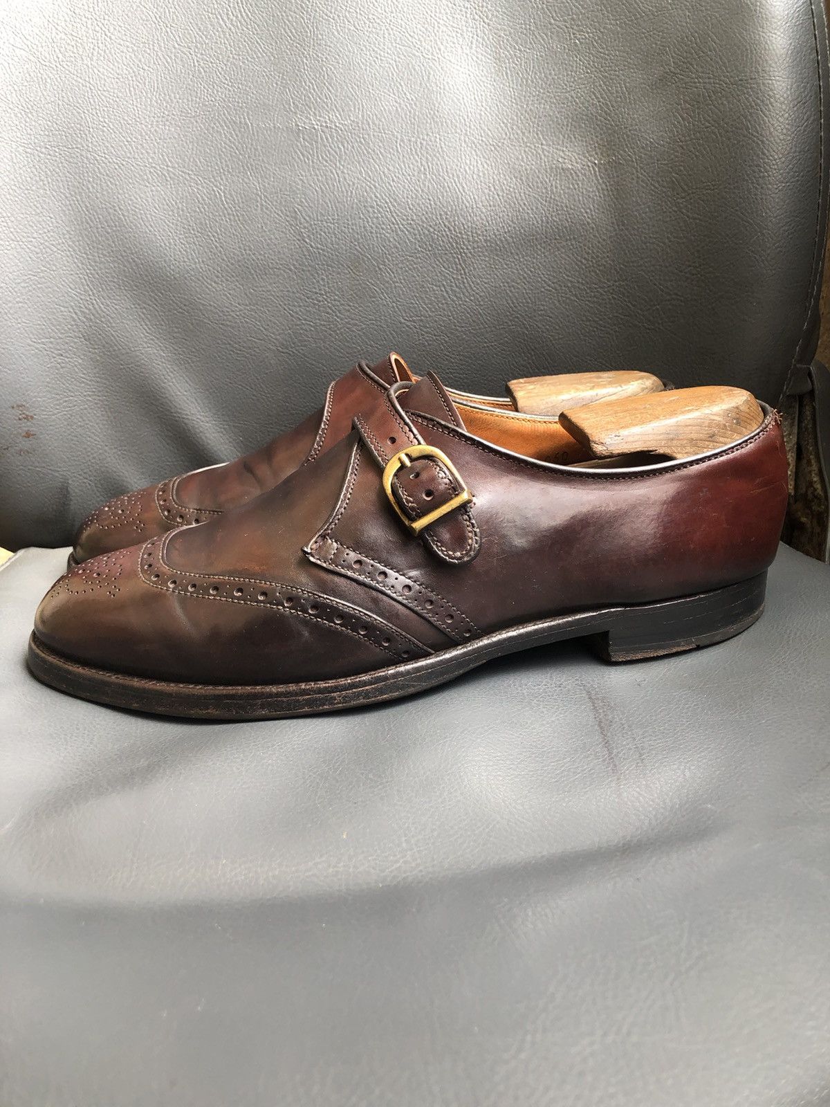 Alden Alden 1690 Shell Cordovan Men’s Single Monk Strap shoes Size US 8.5 / EU 41-42 - 4 Thumbnail