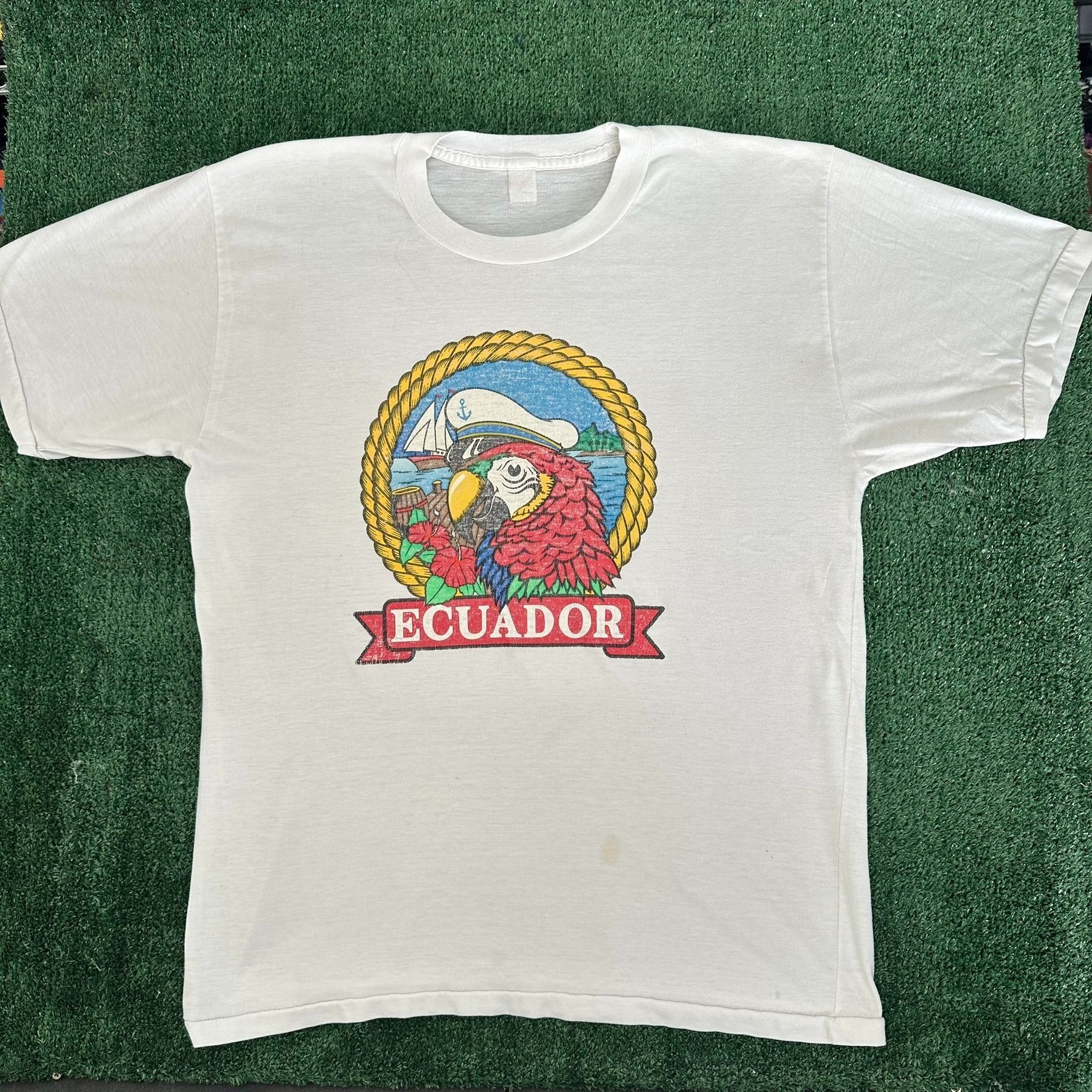 Vintage Vintage 80s Ecuador T-Shirt Nautical Parrot Tourist T-Shirt Size US L / EU 52-54 / 3 - 1 Thumbnail
