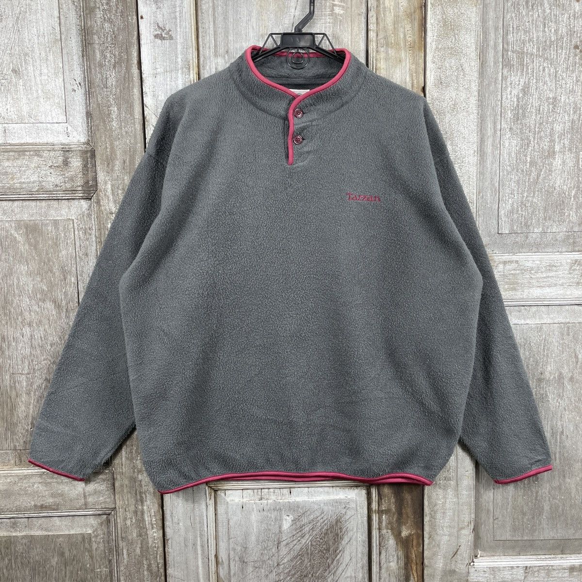 Japanese Brand × Vintage Tarzan Vintage Fleece Button Half Jacket Size US L / EU 52-54 / 3 - 1 Thumbnail