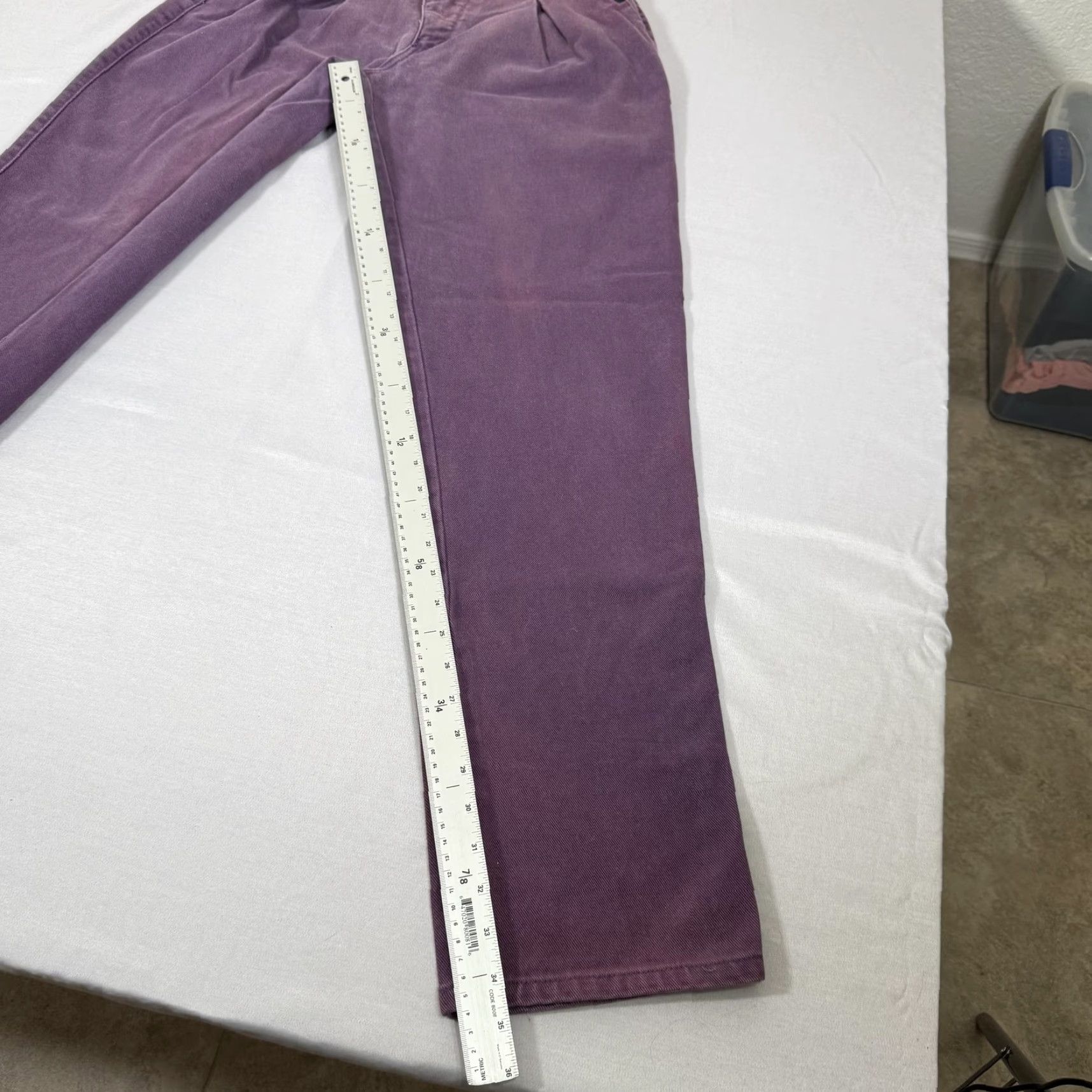 Vintage VINTAGE Rockies Jeans Womens 13 Denim Pants 90s Purple High Waist Slim Straight 100% Cotton Boyfriend? Size 34" / US 12 / IT 48 - 6 Thumbnail