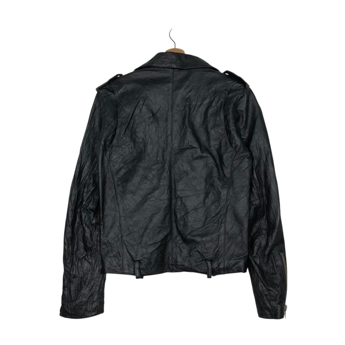 Japanese Brand 🔥VINTAGE BIKER LEATHER JACKET DOUBLE COLLAR PURETE Size US S / EU 44-46 / 1 - 10 Thumbnail