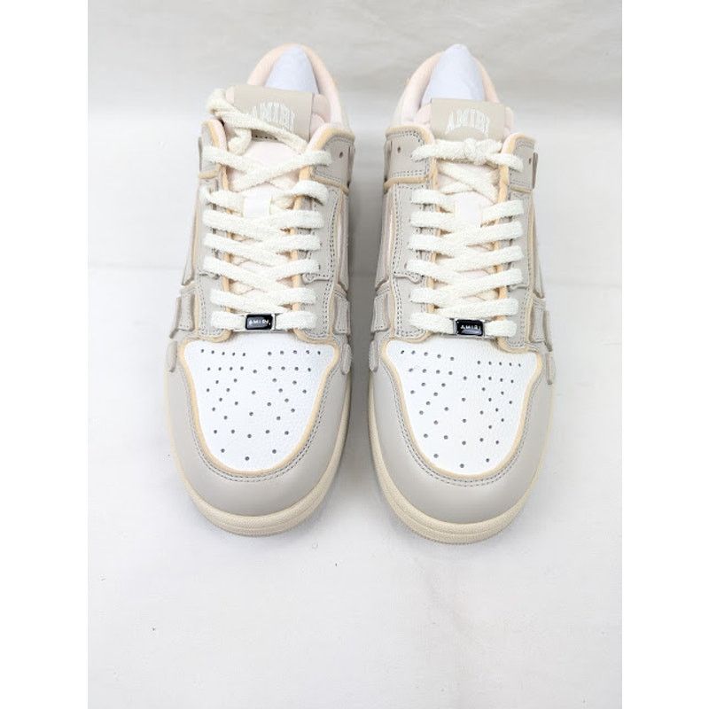 Amiri o1rshd1 Collegiate Skelton Low-Top Sneakers in Birch White Size US 12 / EU 45 - 14 Thumbnail