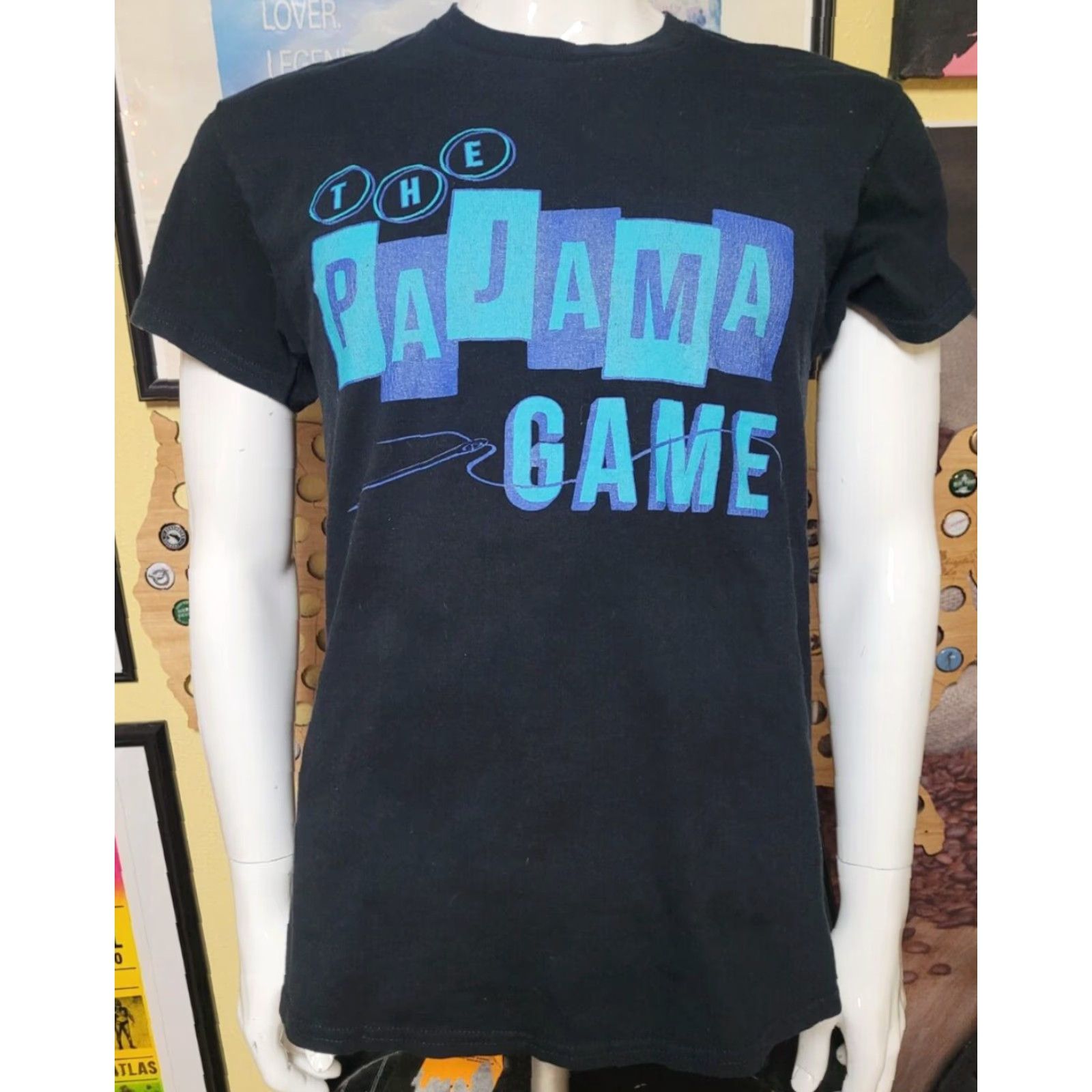 Vintage VTG The Pajama Game Musical T Shirt Medium Bob Fosse Men's Black 100% Cotton Theater Graphic Tee Size US M / EU 48-50 / 2 - 2 Thumbnail