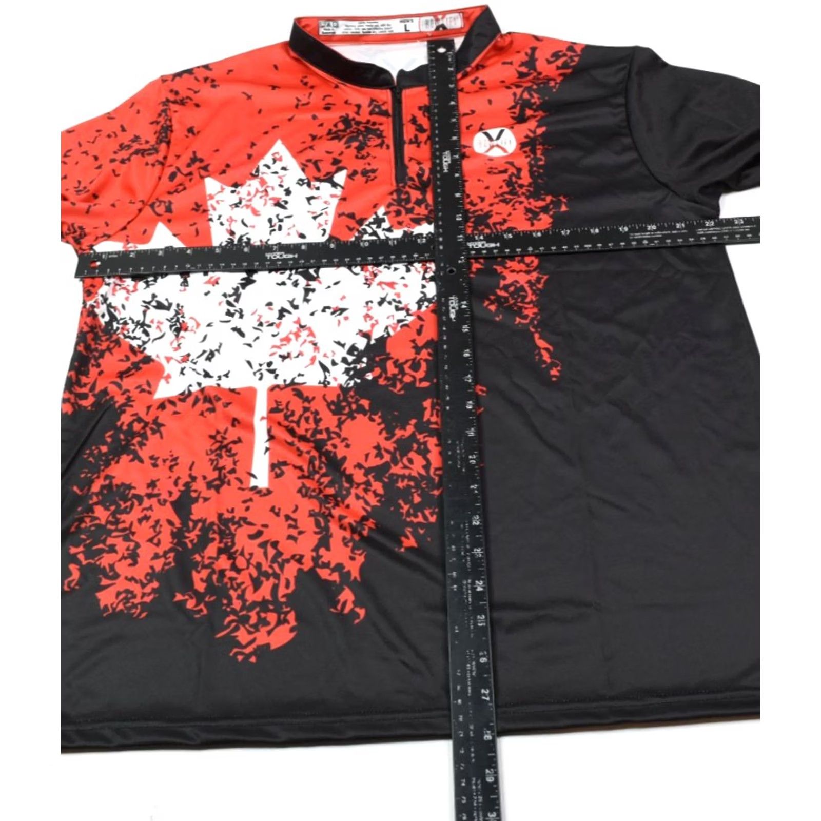 Vintage BOWLIFI Team Canada Bowling Shirt Red Black 1/4 Zip Pullover Stretch Mens Large Size US L / EU 52-54 / 3 - 6 Thumbnail