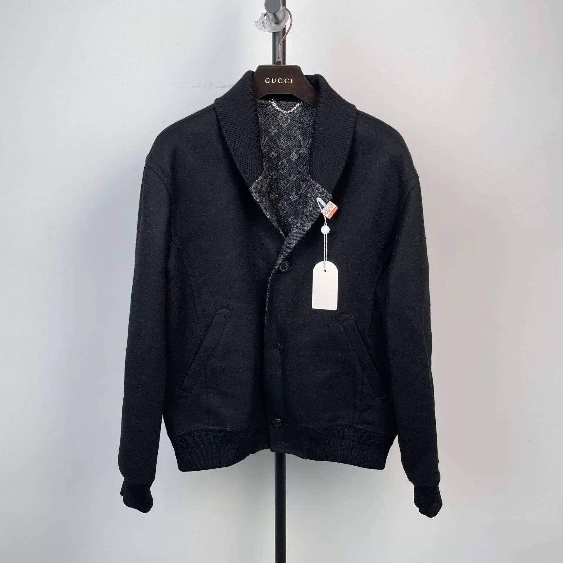 Louis Vuitton Black Button-Front Bomber Jacket Size US M / EU 48-50 / 2 - 1 Thumbnail