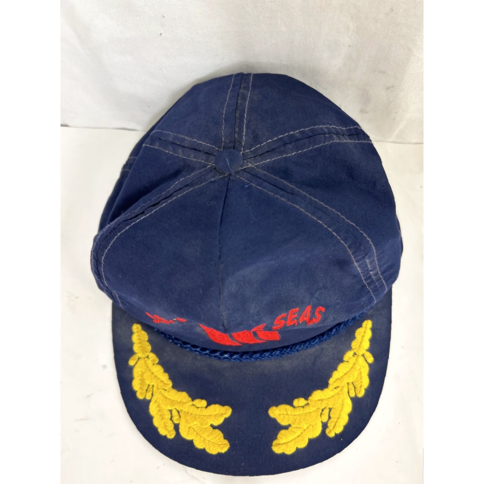 Vintage VINTAGE SnapBack Hat Men S Blue Azure Seas Blue Red Rope Egg Scramble Gold Leaf Blue Size ONE SIZE - 4 Thumbnail