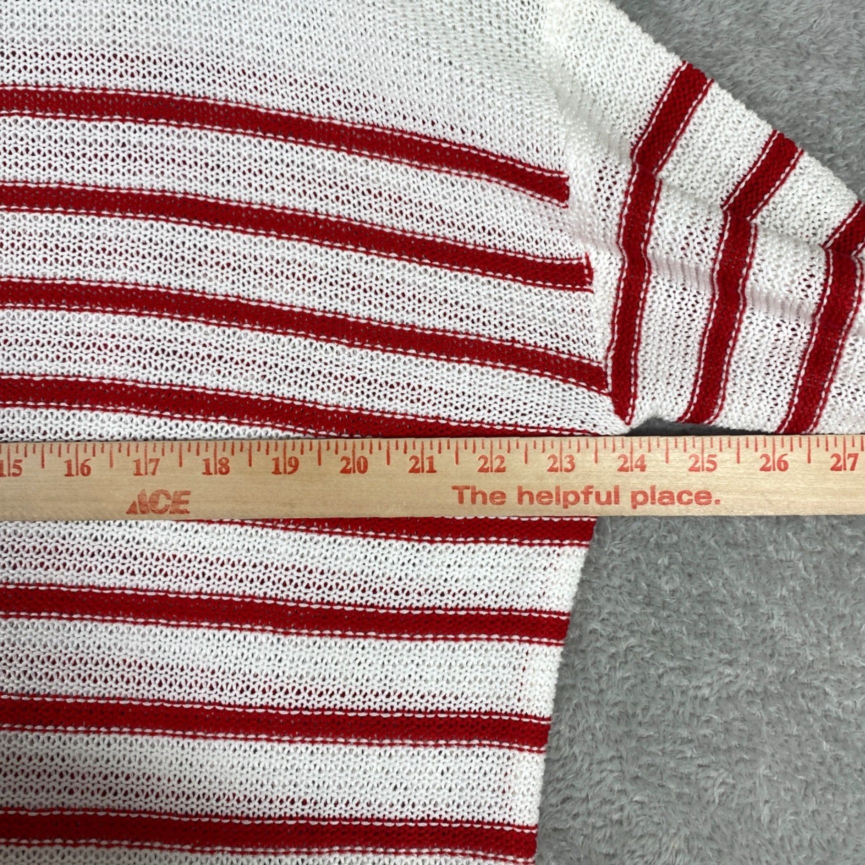 Loft LOFT Striped Knit Sweater Womens XL White Red Boat Neck Pullover Casual Knit Overview Size XL / US 12-14 / IT 48-50 - 4 Thumbnail