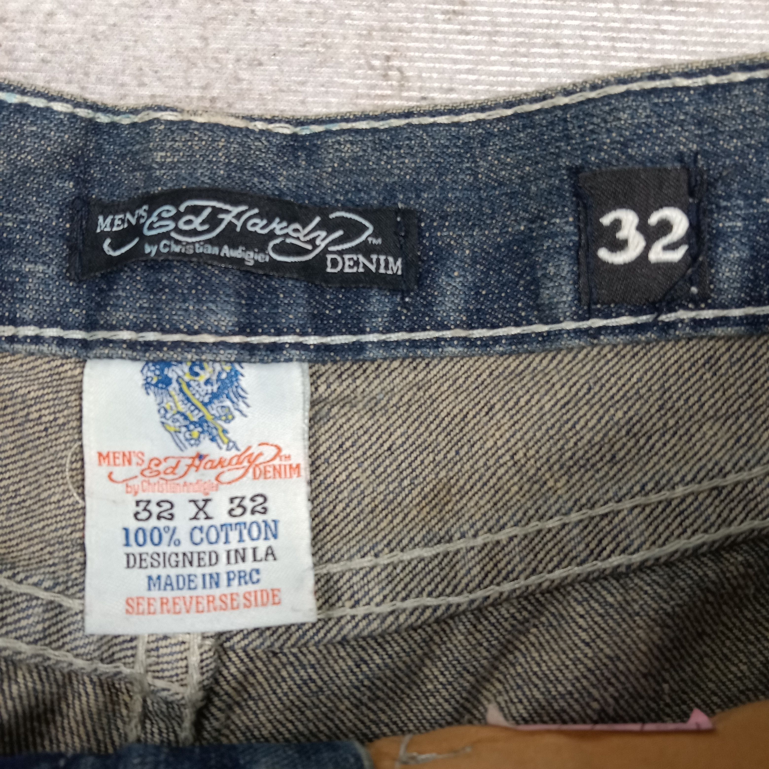 Ed Hardy Ed Hardy by Christian Audigier Baggy Denim Jeans C272N1 Size US 31 - 8 Thumbnail