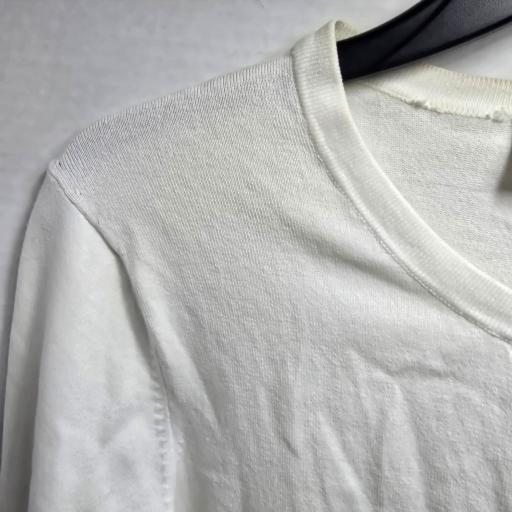 The Unbranded Brand Women's Ann Taylor LOFT White Cardigan Sweater L Size L / US 10 / IT 46 - 6 Thumbnail