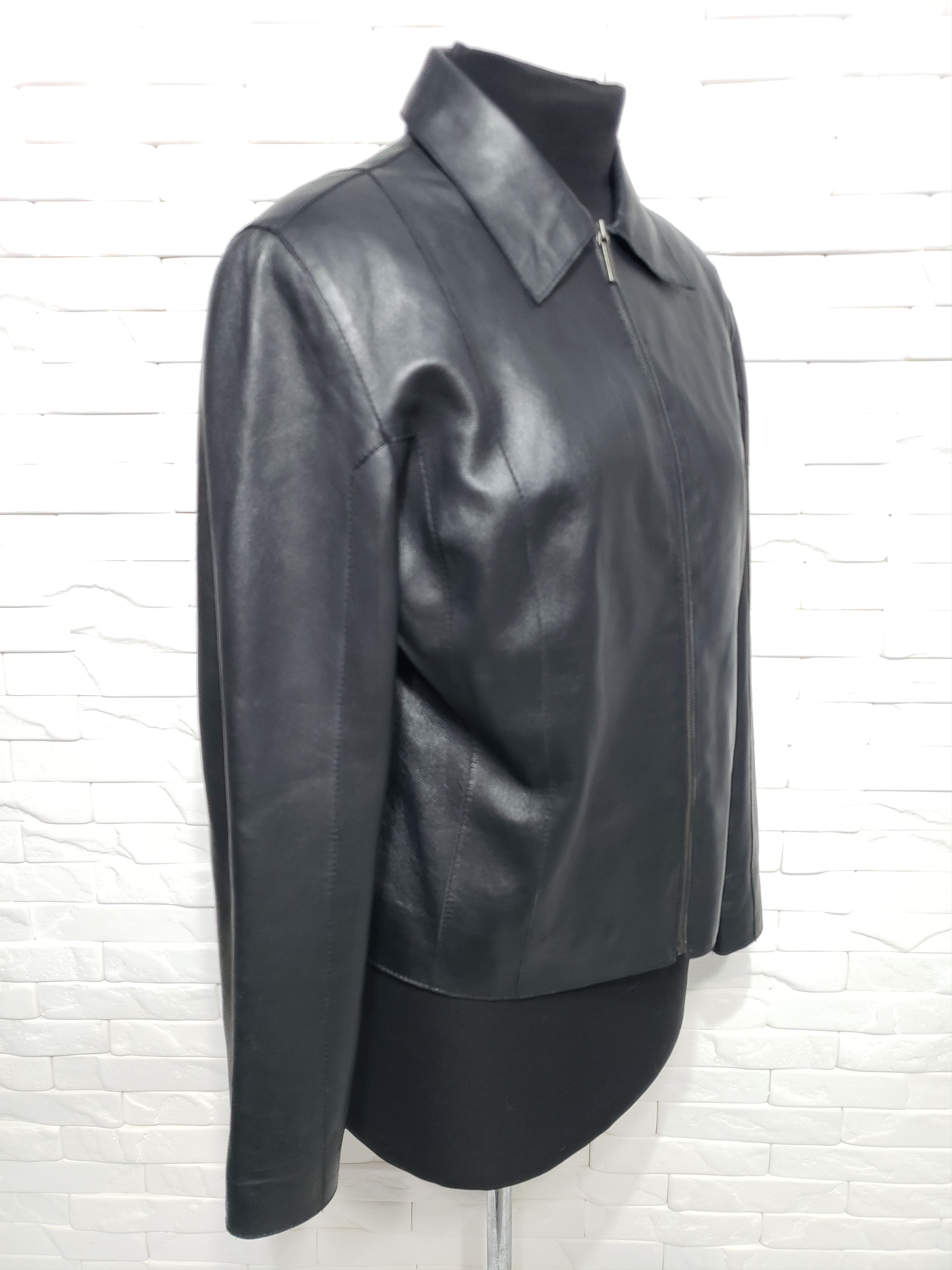 Genuine Leather Stylish women's black leather jacket. Size XL / US 12-14 / IT 48-50 - 3 Thumbnail