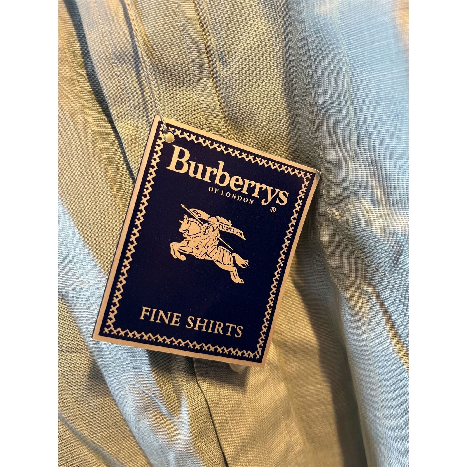 Burberry Burberry Men’s 16.5 34 Green Grey LS Button Up Cotton Shirt Size US L / EU 52-54 / 3 - 3 Thumbnail