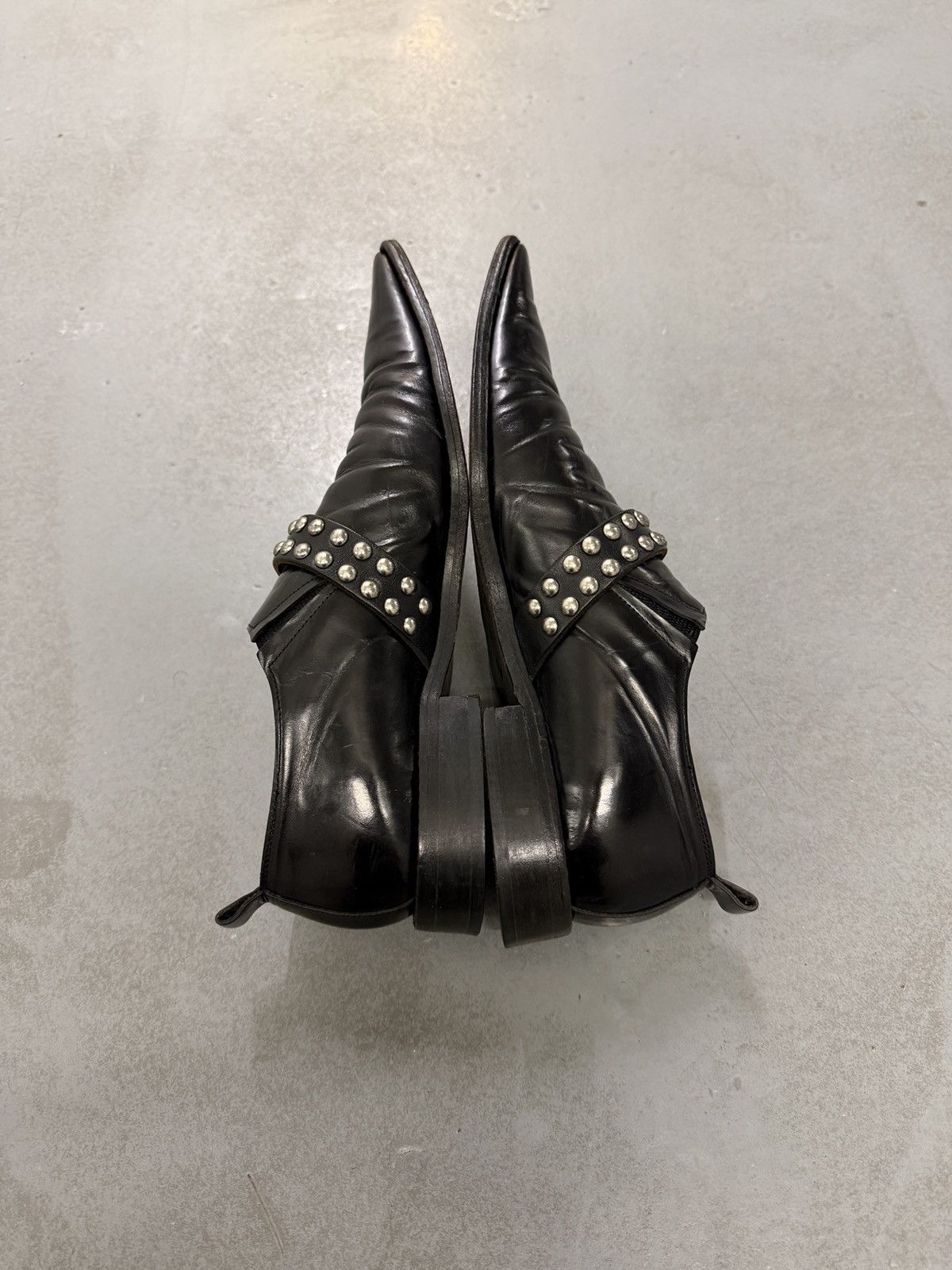 Junya Watanabe Comme des Garçons AW 2000 Studded Strap Leather Loafers Size US 8 / IT 38 - 7 Thumbnail