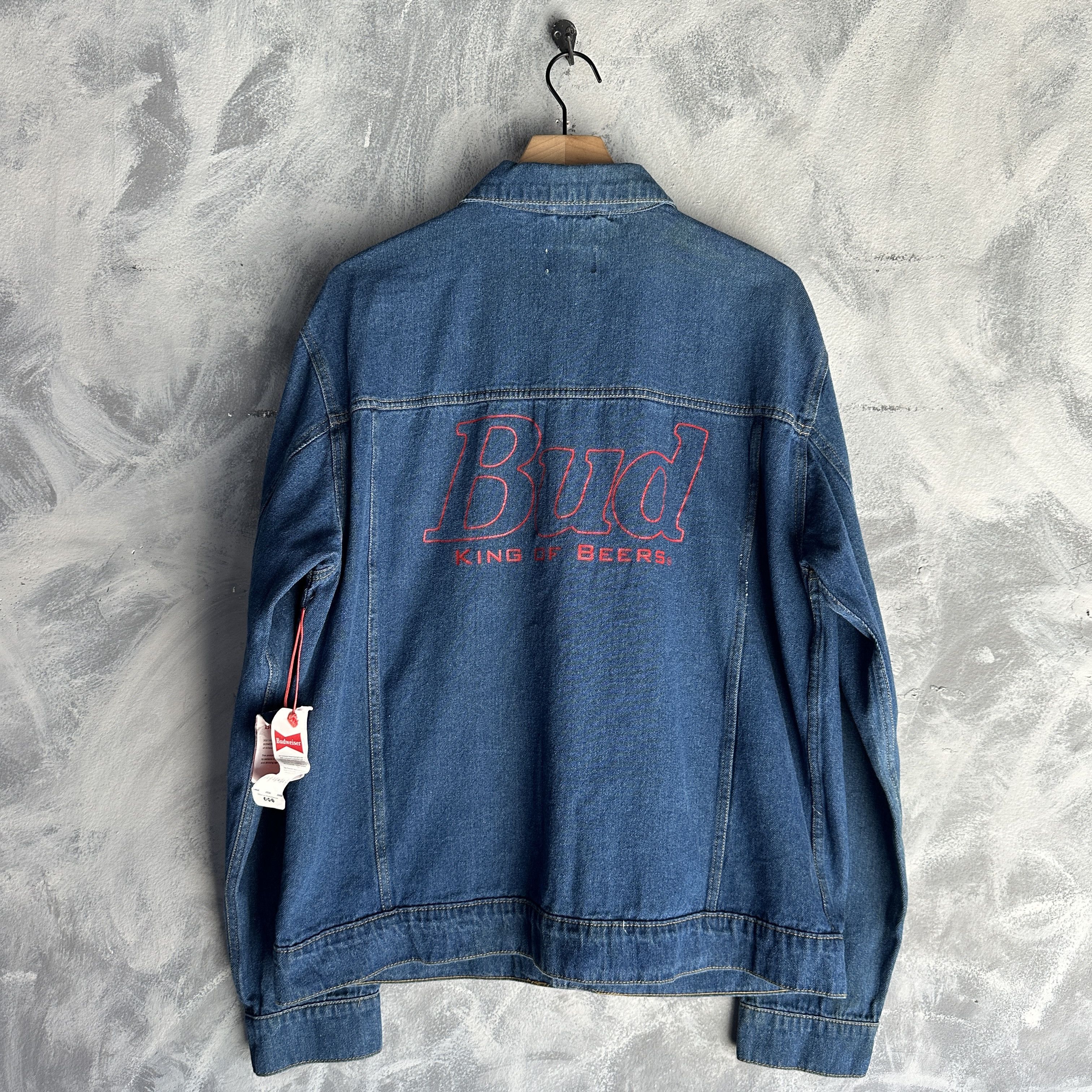 Budweiser Budweiser Bud King of Beers Denim Jacket Mens XL Blue NWT Size US XL / EU 56 / 4 - 10 Thumbnail