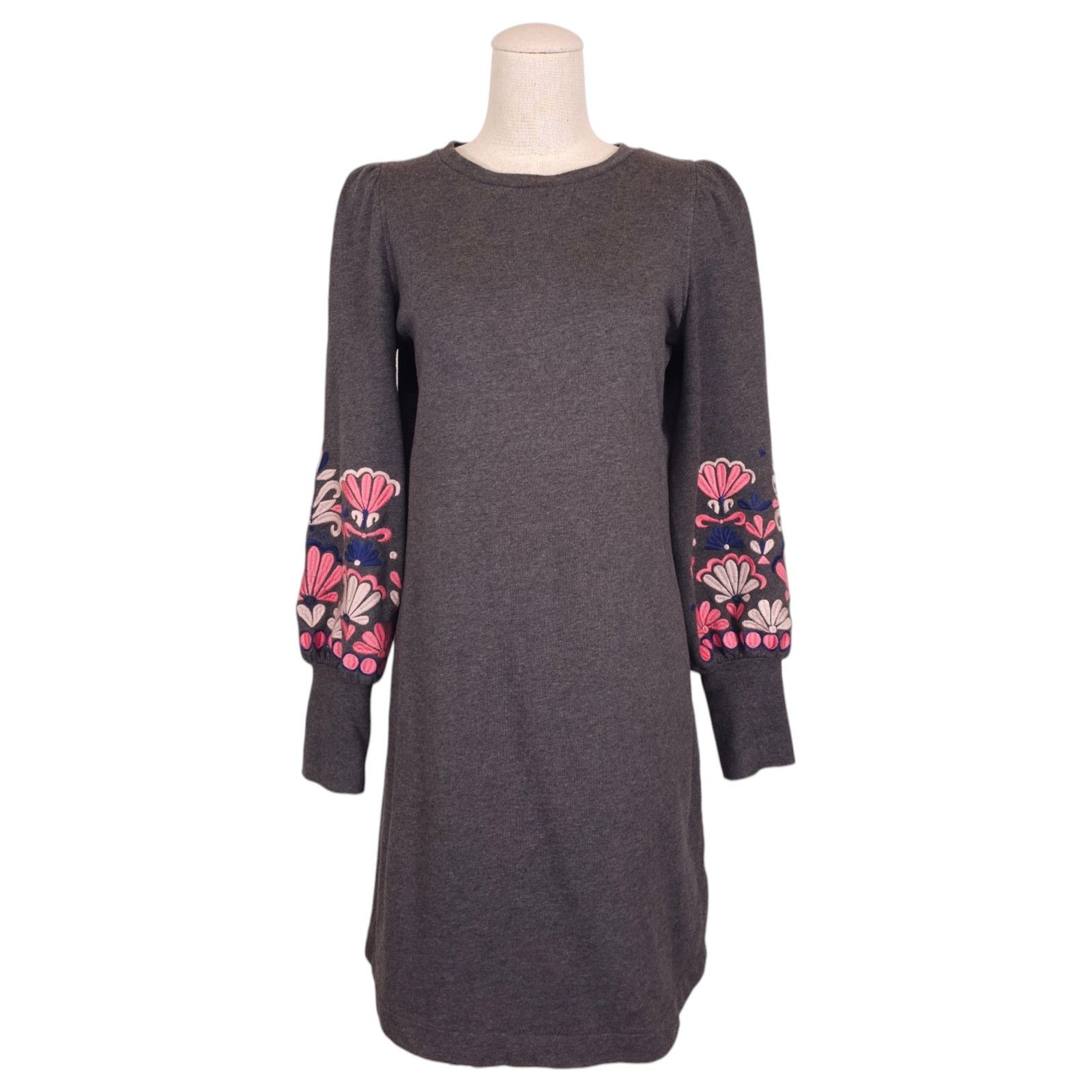 Boden Boden Ramona Embroidered Sweatshirt Dress Gray Sz 6 Size M / US 6-8 / IT 42-44 - 1 Thumbnail
