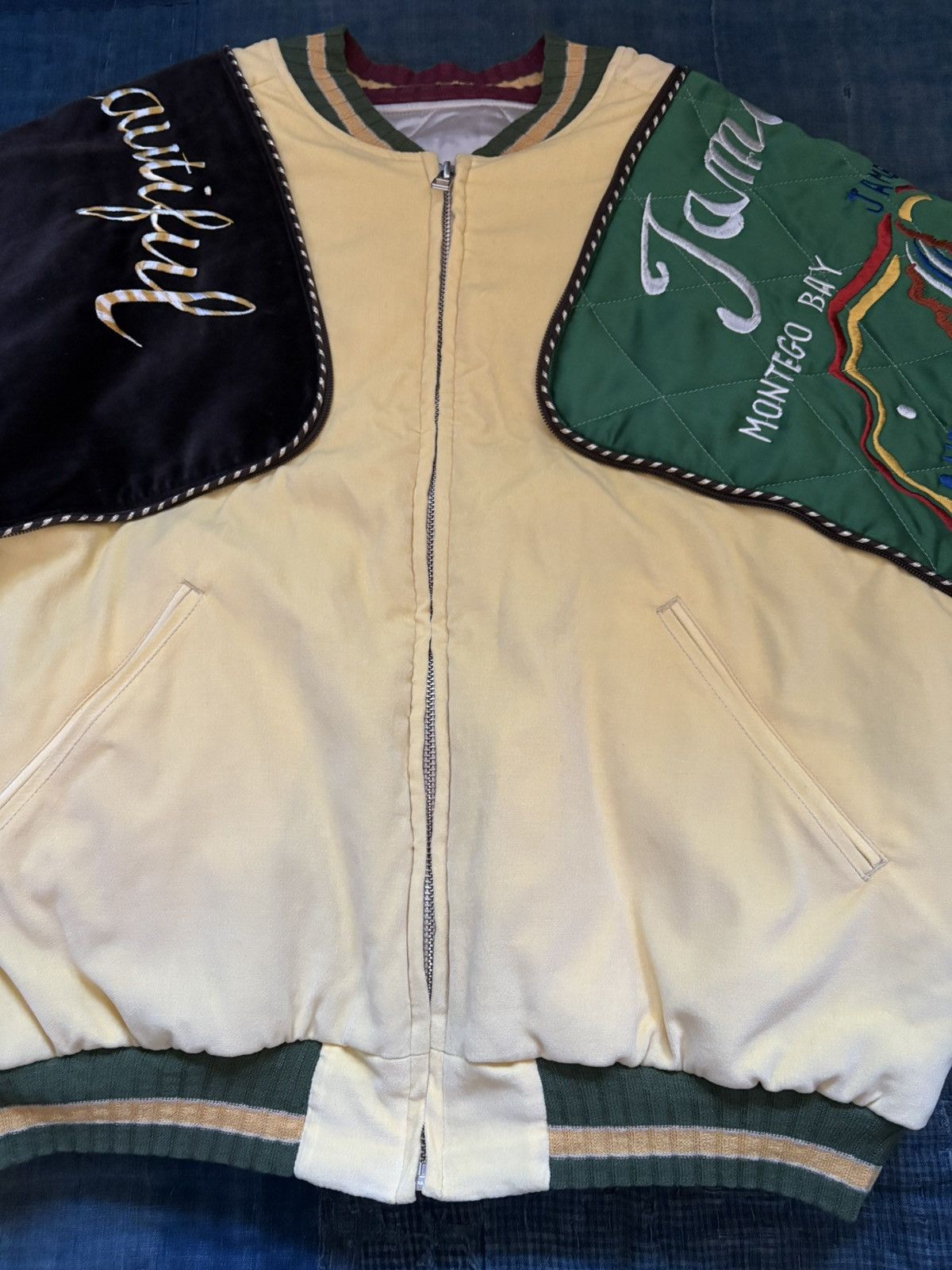 Kapital kapital Velveteen Siamese Bomber Jacket (Beautiful Jamaica) Size US M / EU 48-50 / 2 - 6 Thumbnail