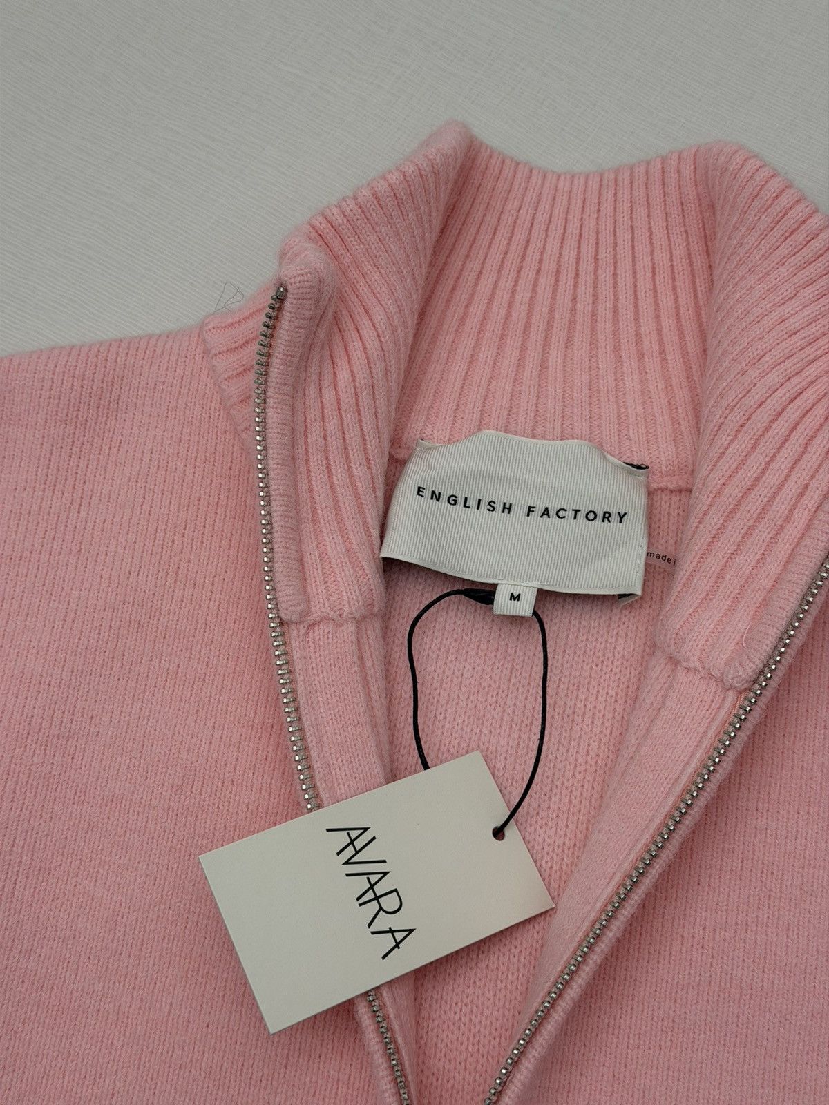 English Factory English Factory AVARA Women’s M Brighton Pink Zip Up Sweater Size M / US 6-8 / IT 42-44 - 6 Thumbnail
