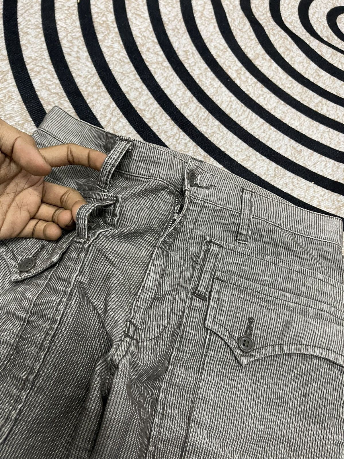 If Six Was Nine × Issey Miyake × Zucca 90s ISSEY MIYAKE CORDUROY PANT RARE DESIGN Size US 26 / EU 42 - 8 Thumbnail