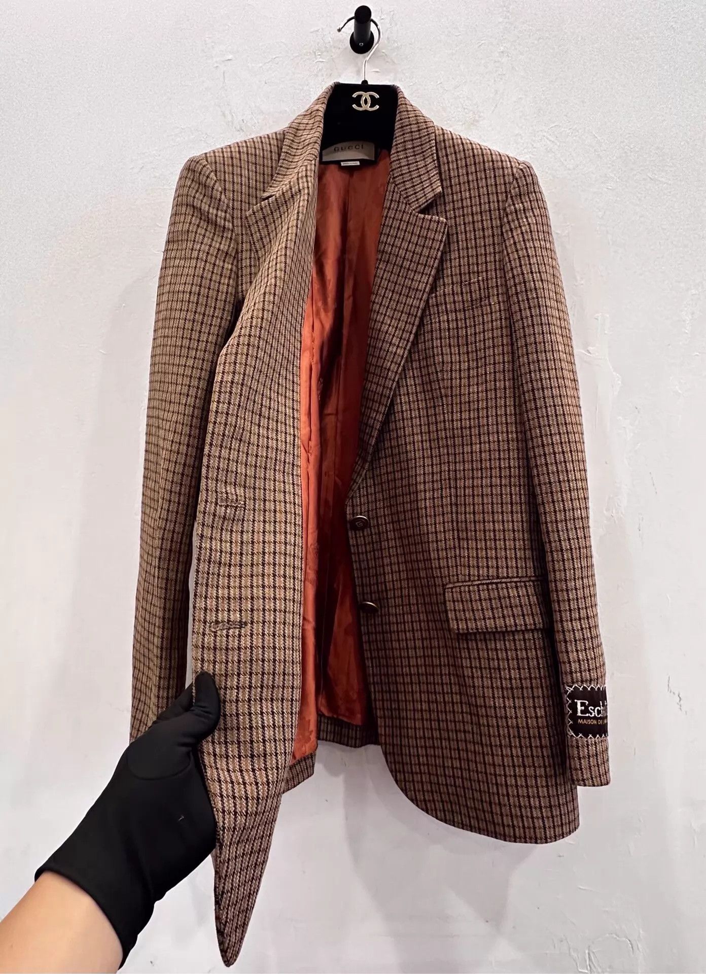 Gucci Gucci x Eschatology Womens Brown Linen Check Blazer Size S / US 4 / IT 40 - 3 Thumbnail