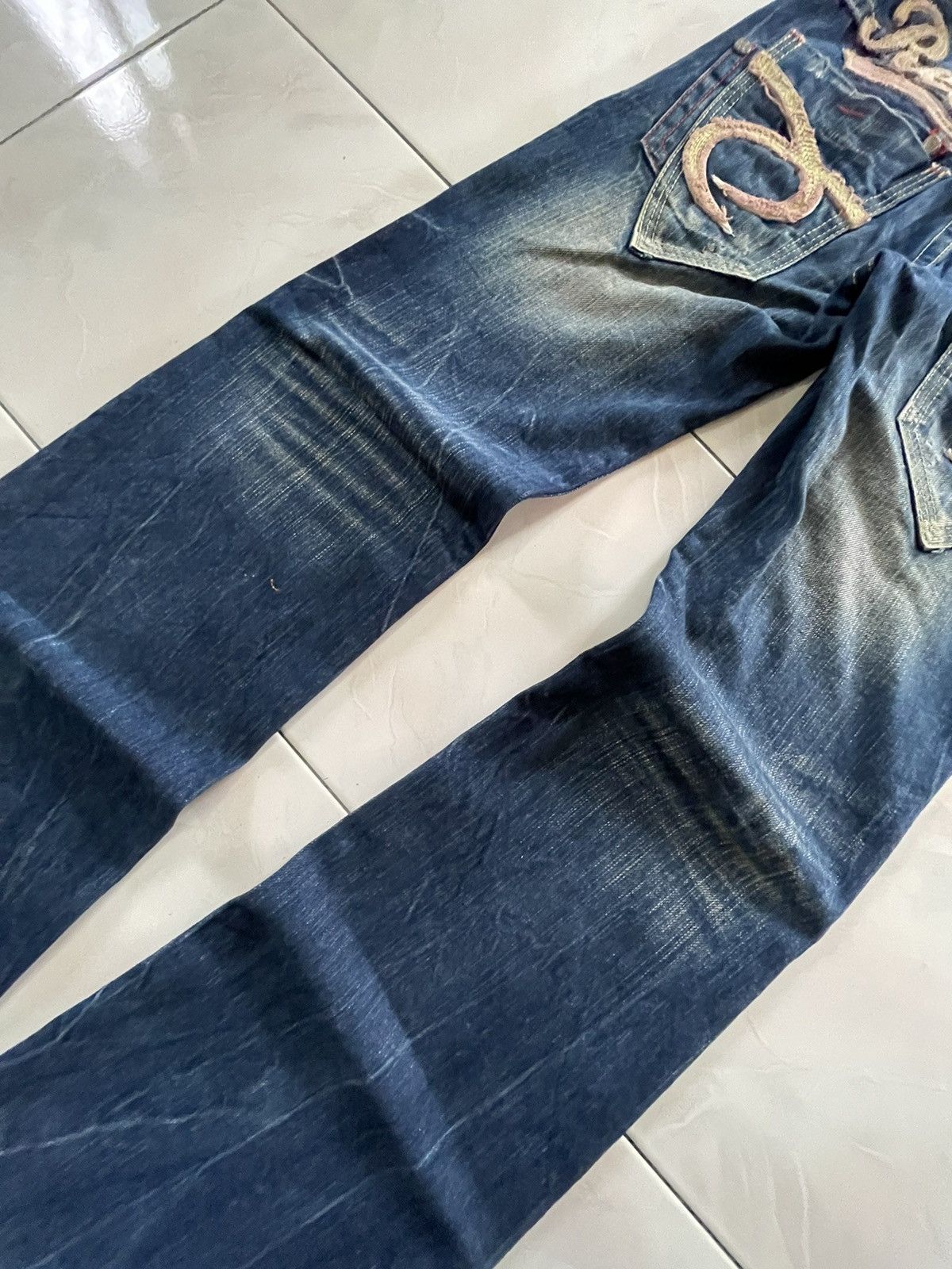 GOSTAR DE FUGA × Hysteric Glamour × Japanese Brand Red Pepper Japan Embellished Embroidered Flare Jeans Size US 29 - 13 Thumbnail