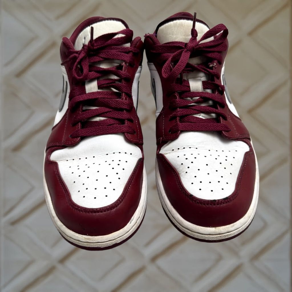 Nike Nike Air Jordan 1 Low Bordeaux White Cherrywood Red Cement Gray Sneakers Mens 12 Size US 12 / EU 45 - 1 Thumbnail