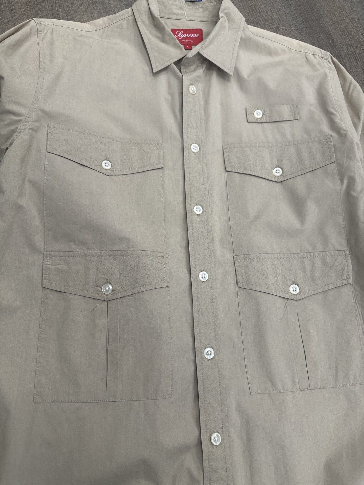 Supreme Supreme button up shirt tan/khaki Size US L / EU 52-54 / 3 - 2 Thumbnail