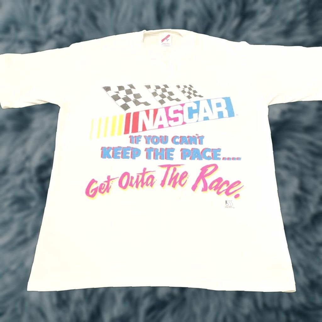 NASCAR VINTAGE Nascar Shirt Mens M 80s 90s White Cant Keep The Pace Get Out The Race 90s 80s Vintage Shirt Mens Size M Size US M / EU 48-50 / 2 - 1 Thumbnail